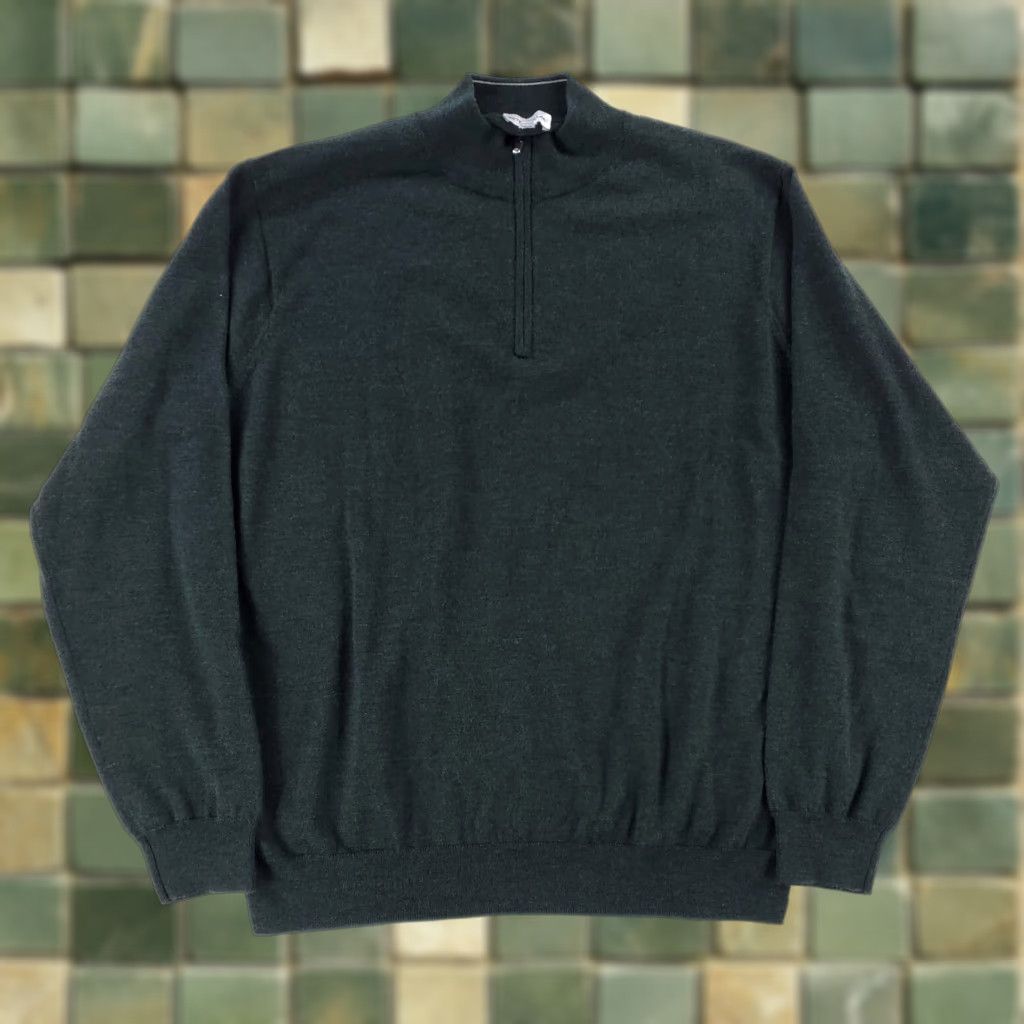 Peter Millar Peter Millar 1/4 Zip Merino Wool Lyocell Long Sleeve Shirt Mens XXL Green Size US XXL / EU 58 / 5 - 1 Thumbnail