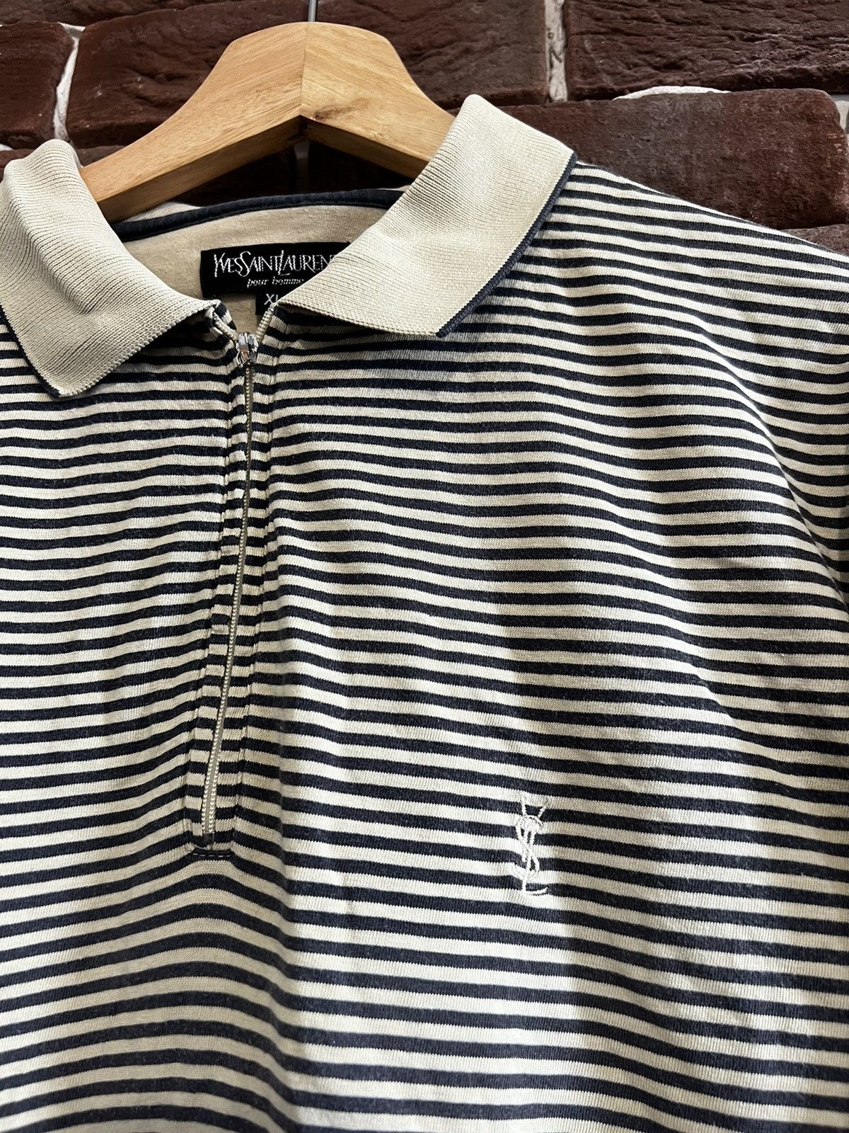 Vintage Vintage YSL 1/4 Zip Yves Saint Laurent Polo Tshirt Hype XL Size US XL / EU 56 / 4 - 3 Thumbnail