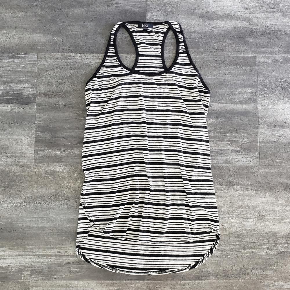 Issey Miyake Black White Striped ISSI Long Tank Size S / US 4 / IT 40 - 1 Thumbnail