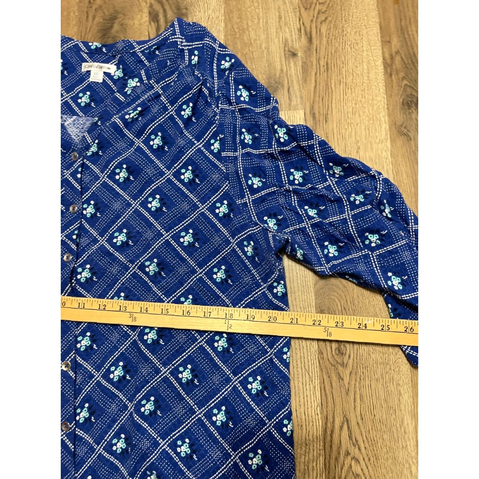 Croft & Barrow VINTAGE Croft & Barrow Shirt Womens XXL Blue White Button Up Long Sleeve Size XXL / US 16-18 / IT 52-54 - 6 Thumbnail