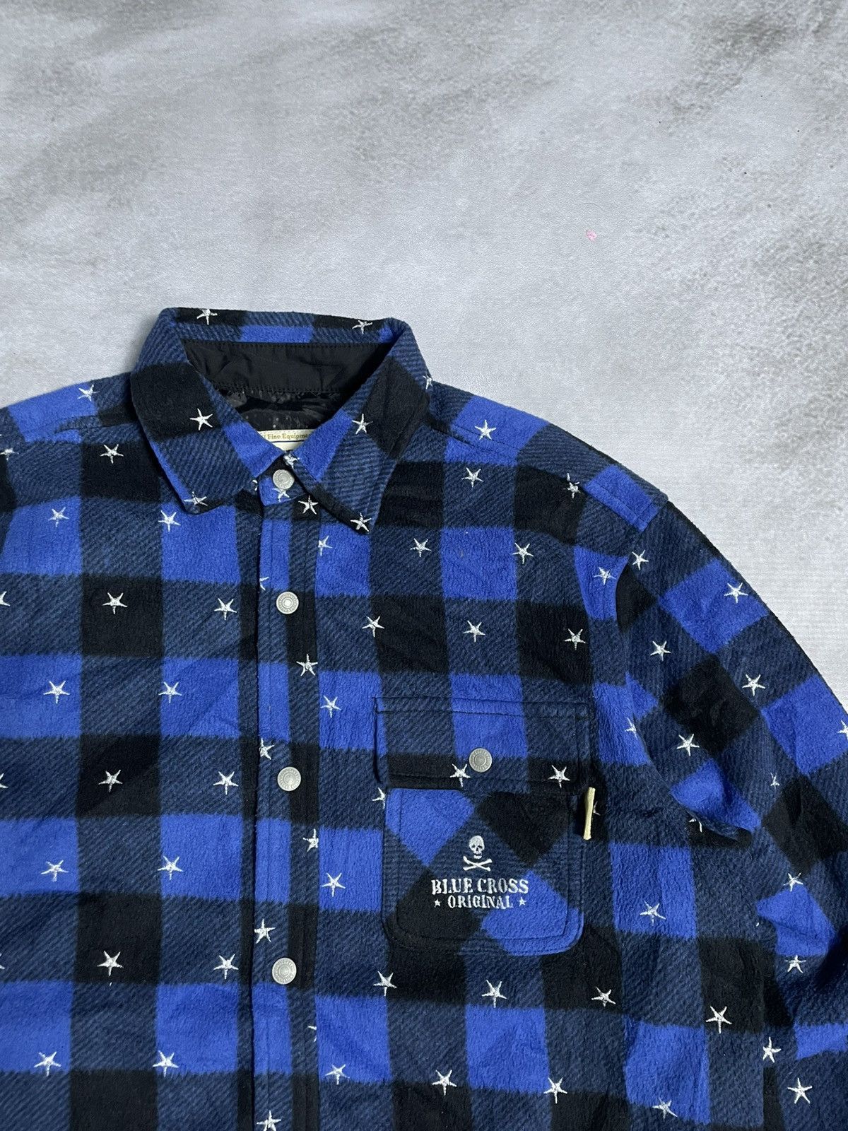 14th Addiction × If Six Was Nine × Tornado Mart 90’s Blue Cross Star Embroidered Flannel Shirt Size US M / EU 48-50 / 2 - 3 Thumbnail