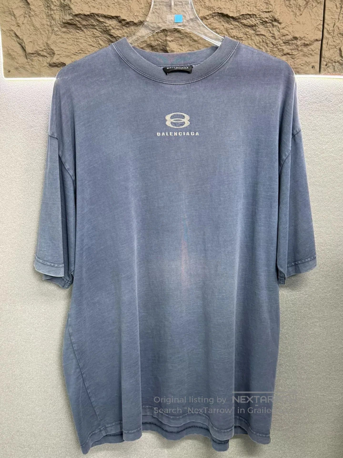 Balenciaga Balenciaga Distressed Light Blue T-Shirt. Size US M / EU 48-50 / 2 - 1 Thumbnail