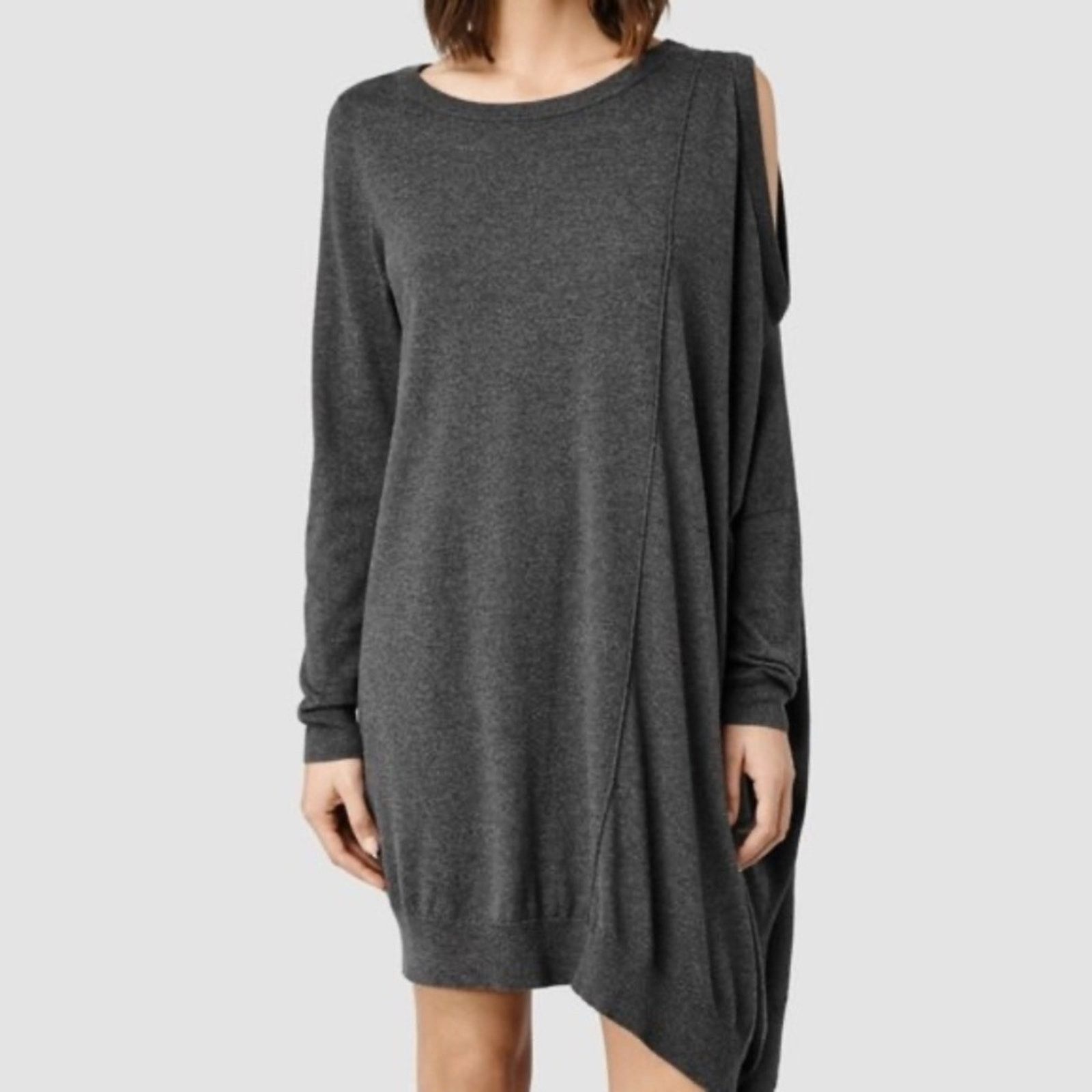 Allsaints AllSaints Roulo Jumper Gray Asymmetrical Sweater Dress Sz 2 Size XS / US 0-2 / IT 36-38 - 2 Thumbnail