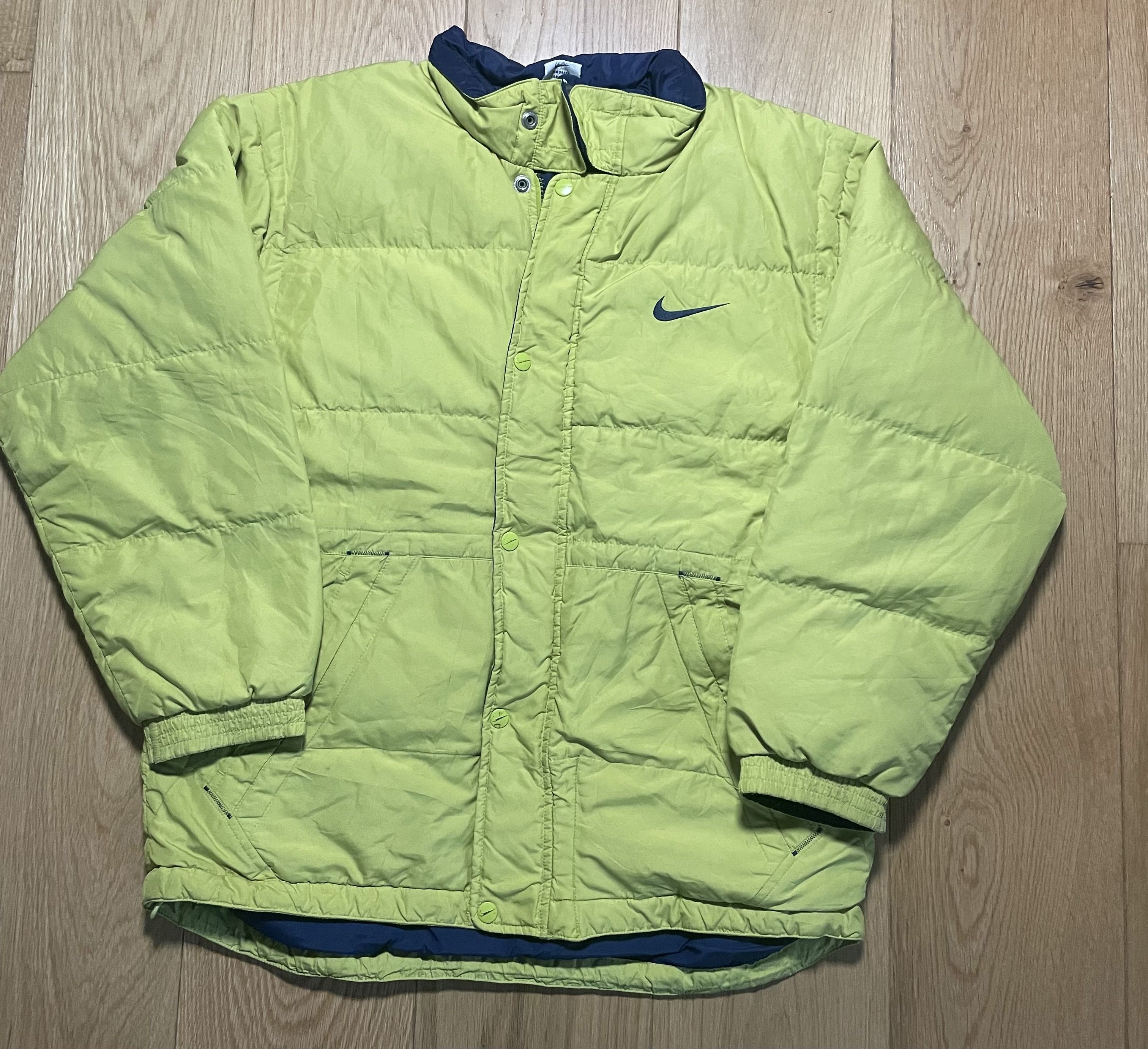 Nike Vintage Nike Yellow Puffer Jacket Size US S / EU 44-46 / 1 - 1 Thumbnail
