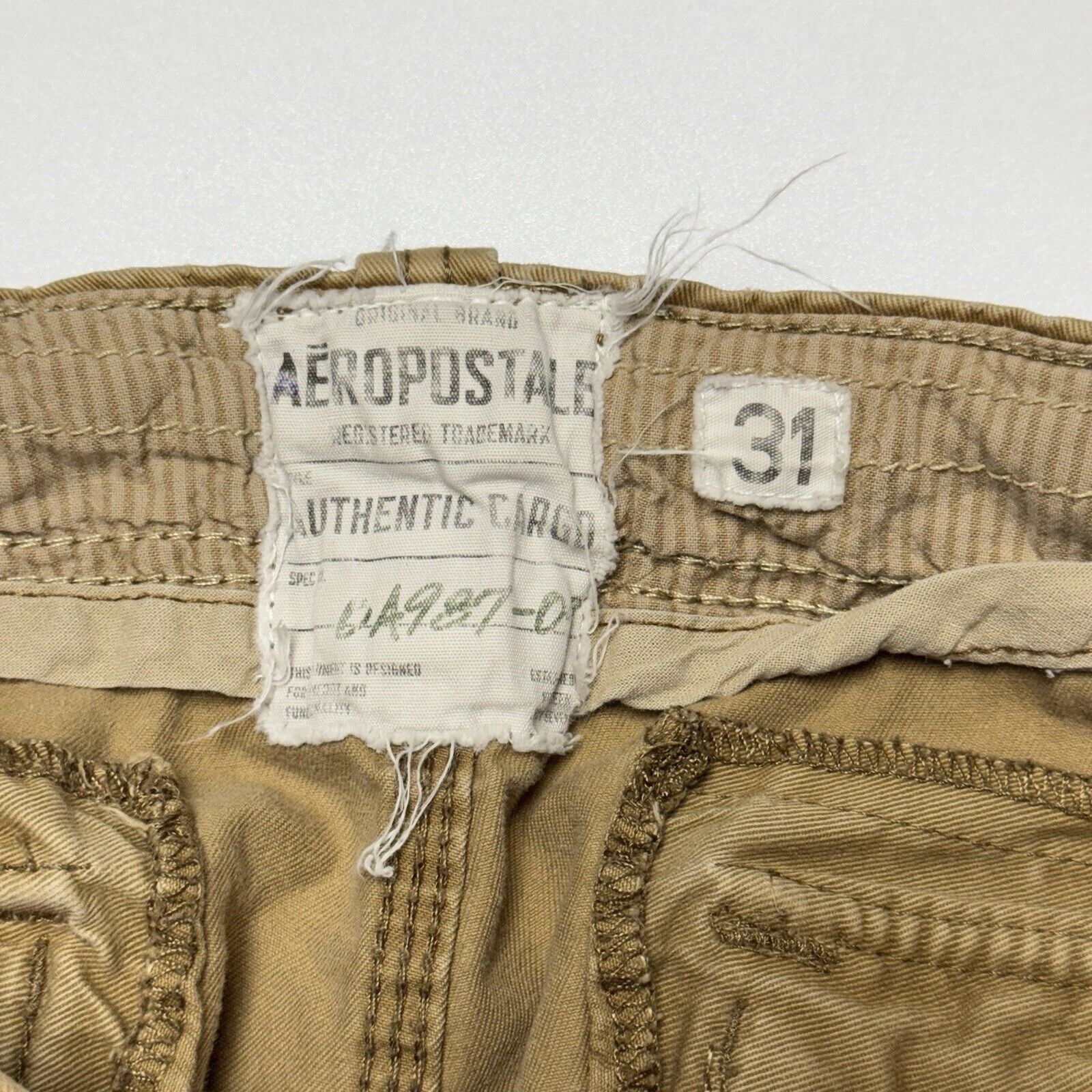 Aeropostale Vintage Aeropostale Cargo Utility Shorts Mens 31 Brown Tan P Size US 31 - 3 Thumbnail