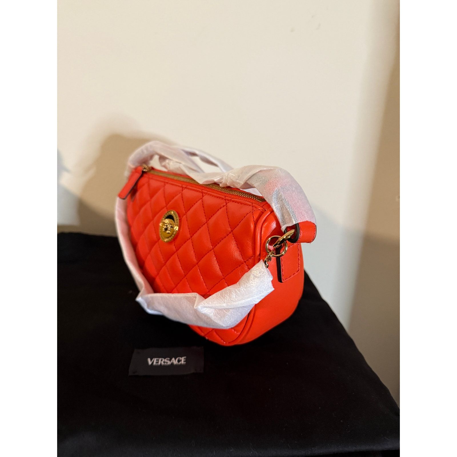 Versace versace lamb skin quilted gold medusa coral crossbody bag Size ONE SIZE - 5 Thumbnail