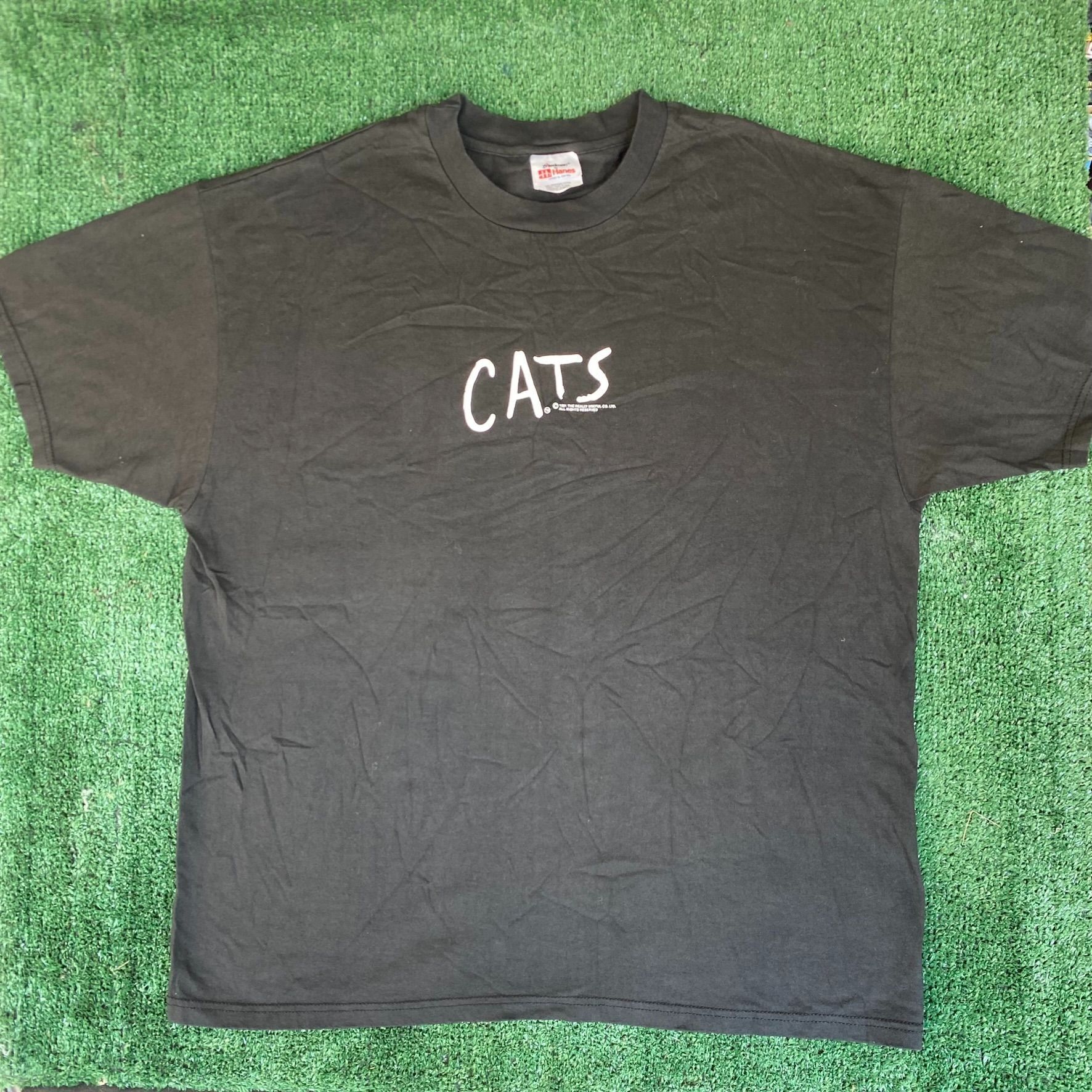 Hanes Vintage 90s CATS Musical Shirt Black Broadway Logo Tee Size US XL / EU 56 / 4 - 1 Thumbnail