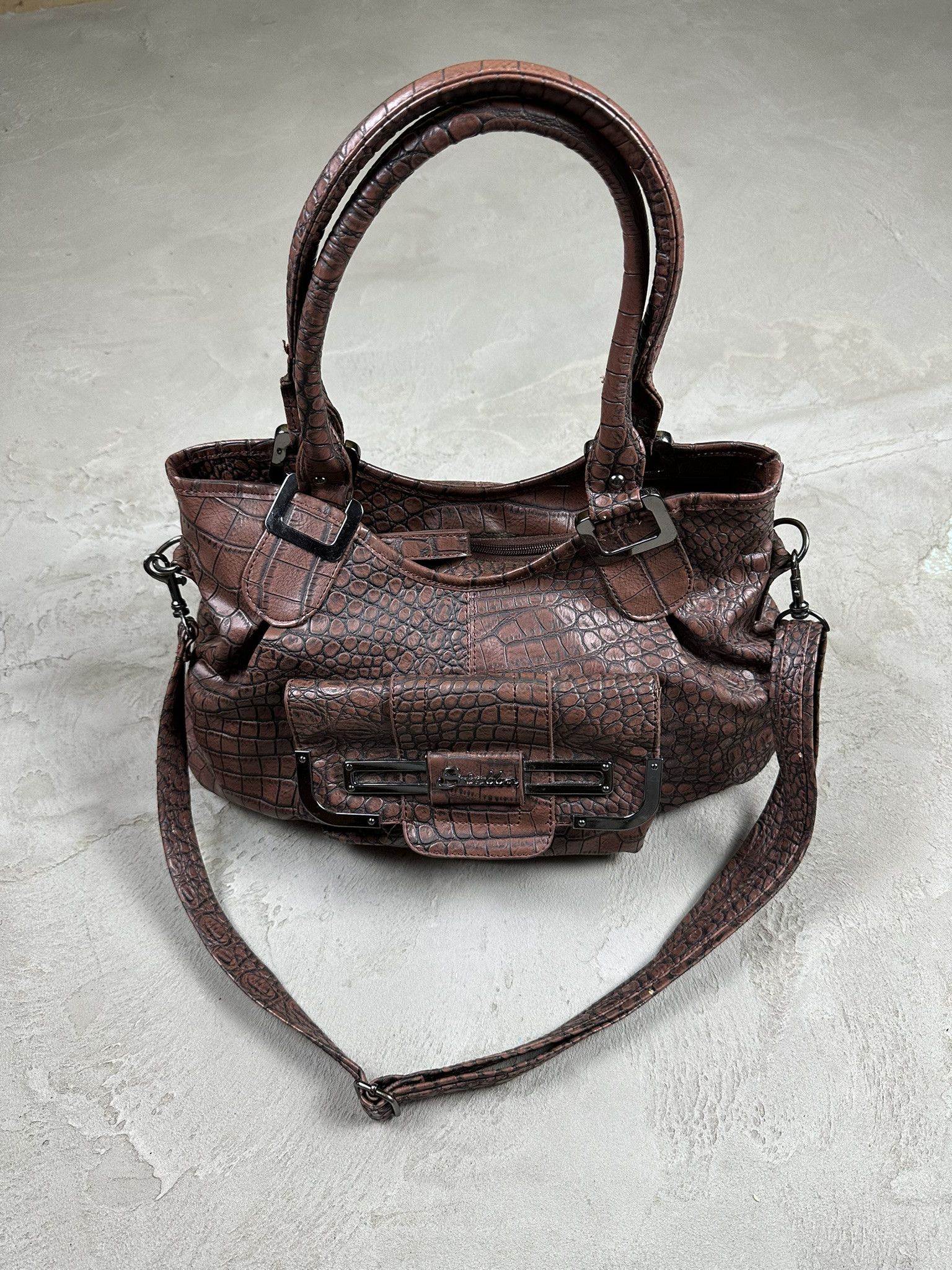 Vintage Y2k Style Patent Leather Shoulder Bag