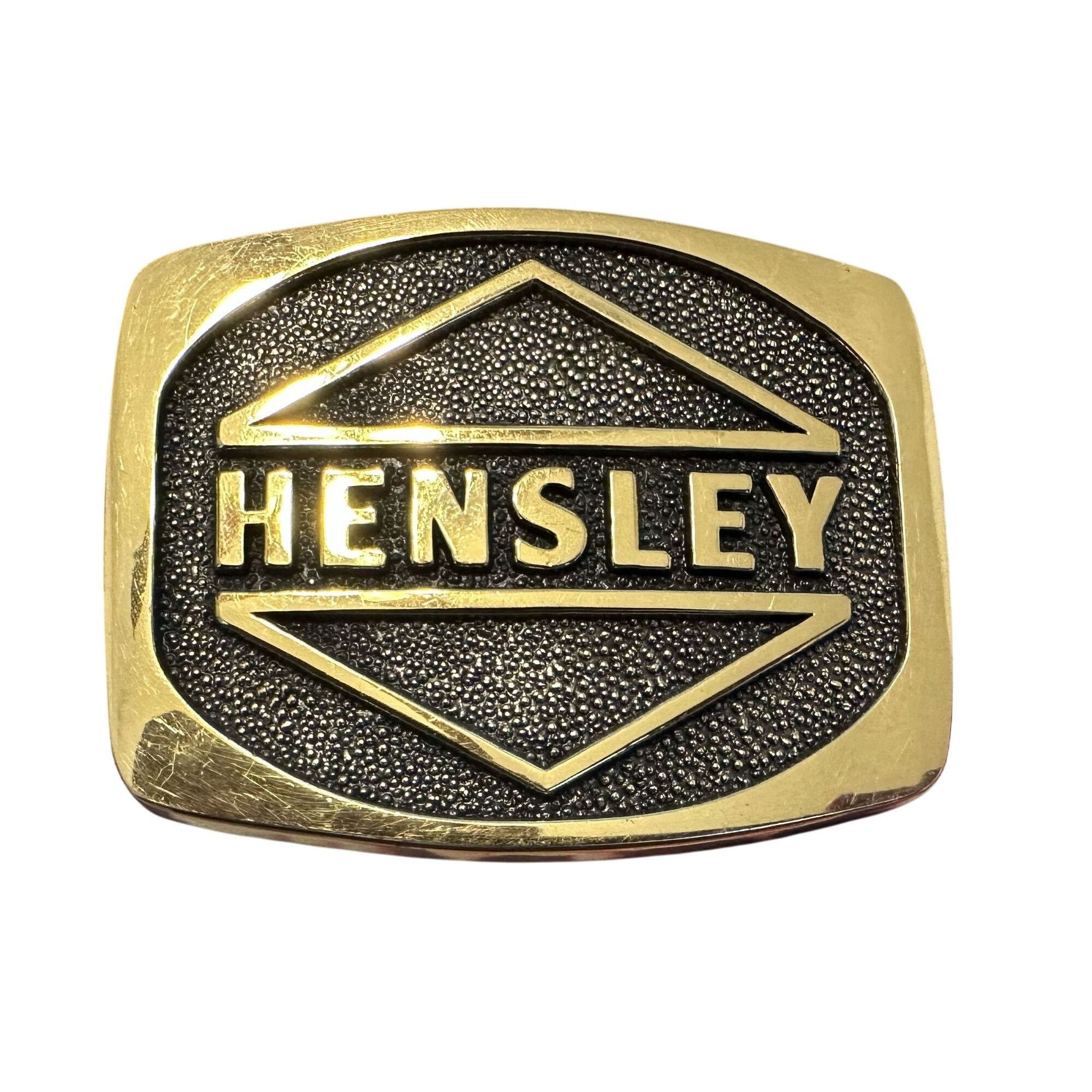 Vintage Vtg Belt Buckle Hensley Industries 1983 BTS Solid Brass USA Size ONE SIZE - 1 Thumbnail