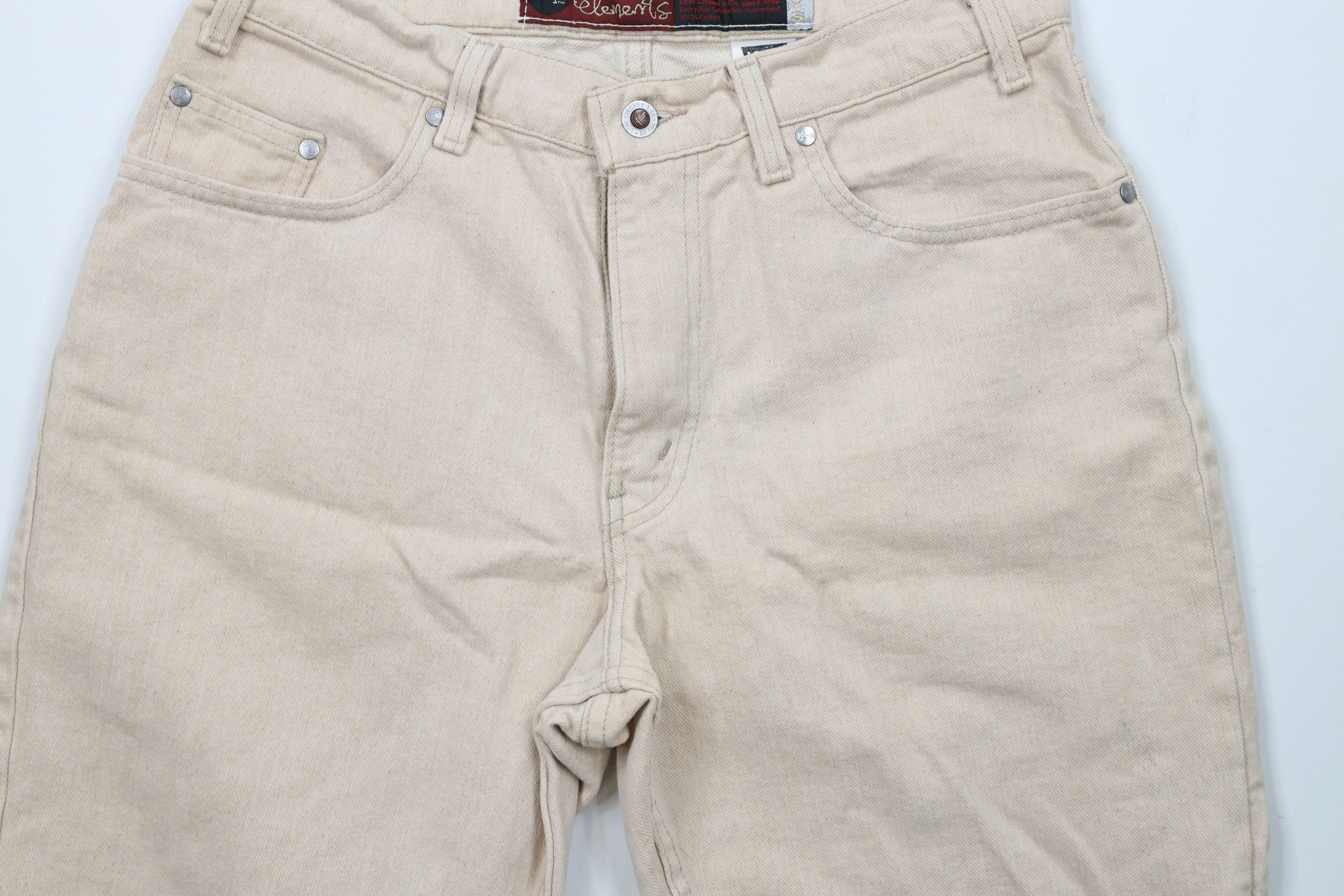 Levi's × Vintage Vintage 90s Levis Silvertab Denim Shorts Jorts Beige USA Size US 32 / EU 48 - 3 Thumbnail