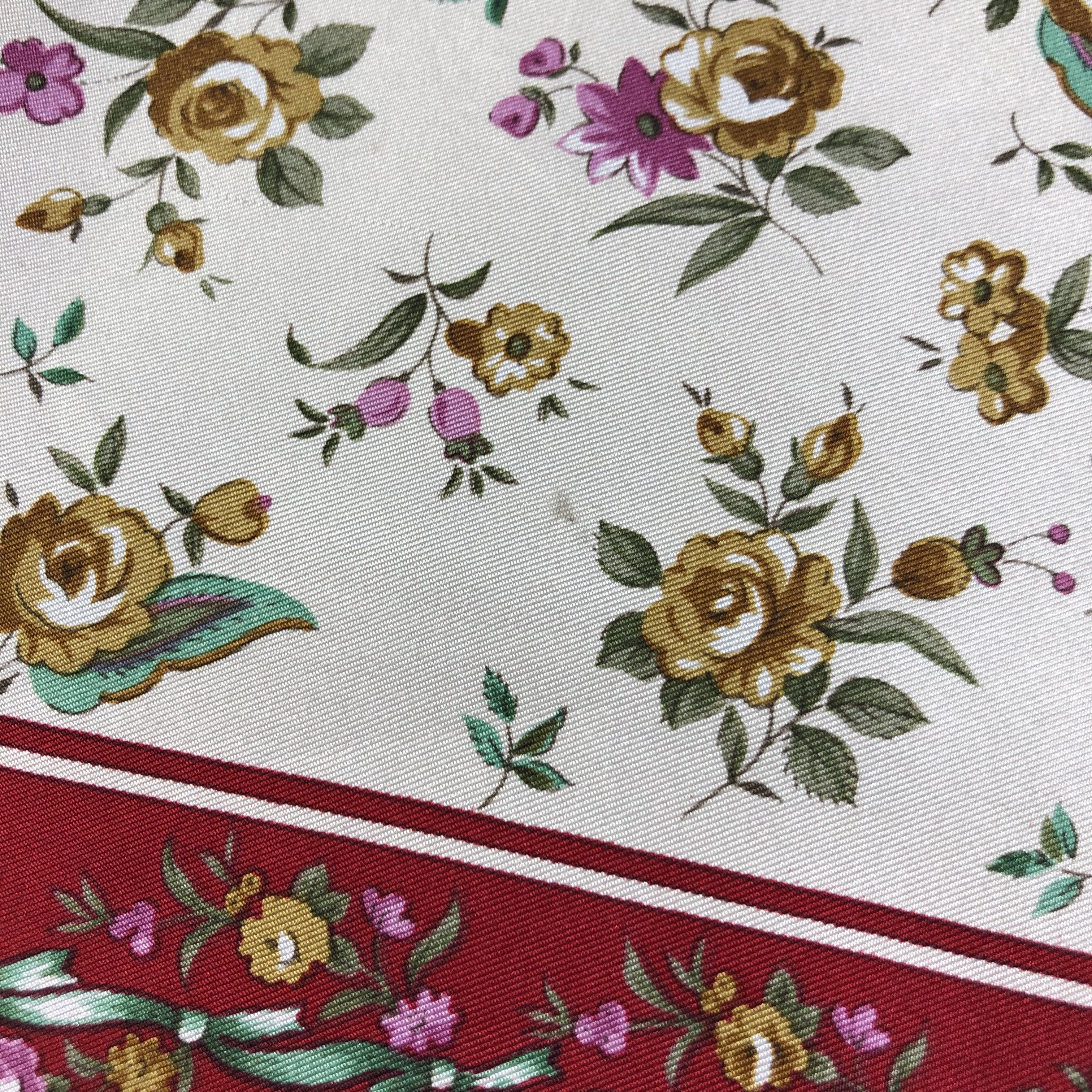 Japanese Brand Antique Harmonize Floral Hand Rolled Silk Scarf M430 Size ONE SIZE - 6 Thumbnail