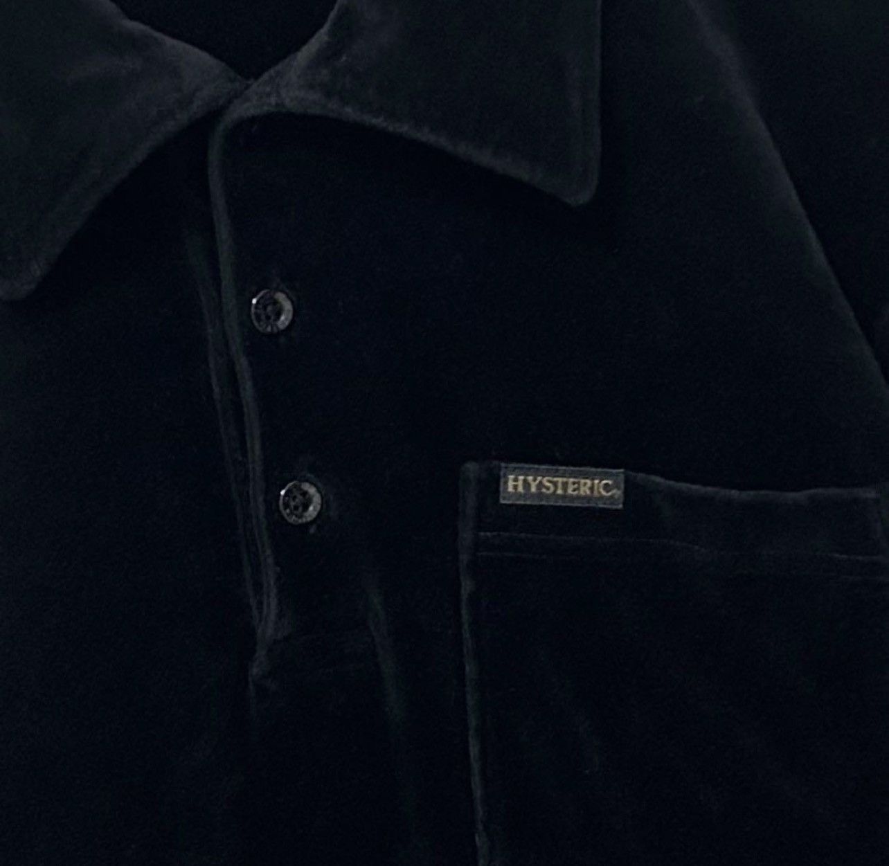 Hysteric Glamour Hysteric Glamour Velour Polo Shirt - Black Size US M / EU 48-50 / 2 - 11 Thumbnail