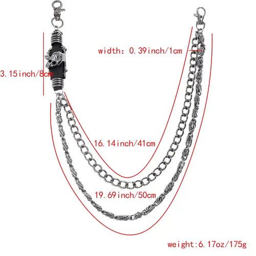 Jewelry Dark Skull Double Layers Pants Chain Size ONE SIZE - 3 Thumbnail