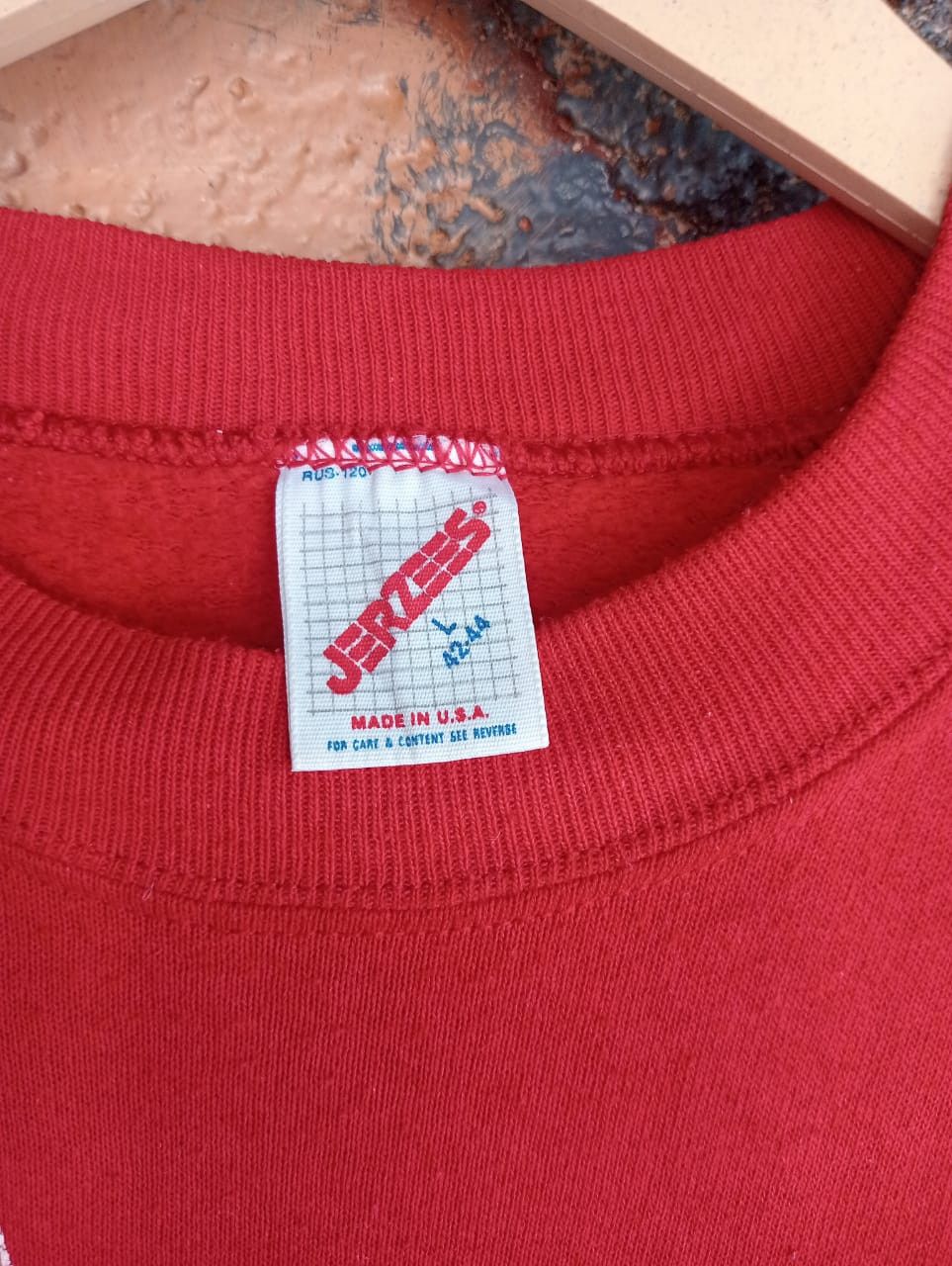 Jerzees Vintage Red Devi Sweatshirt Size US L / EU 52-54 / 3 - 3 Thumbnail