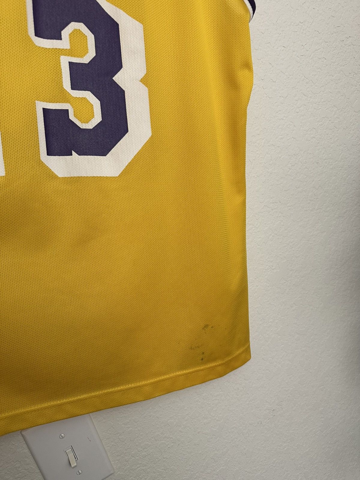 Champion × NBA × Vintage 90s Lakers Wilt Chamberlain Gold NBA Logo Champion Jersey Size US XL / EU 56 / 4 - 7 Thumbnail