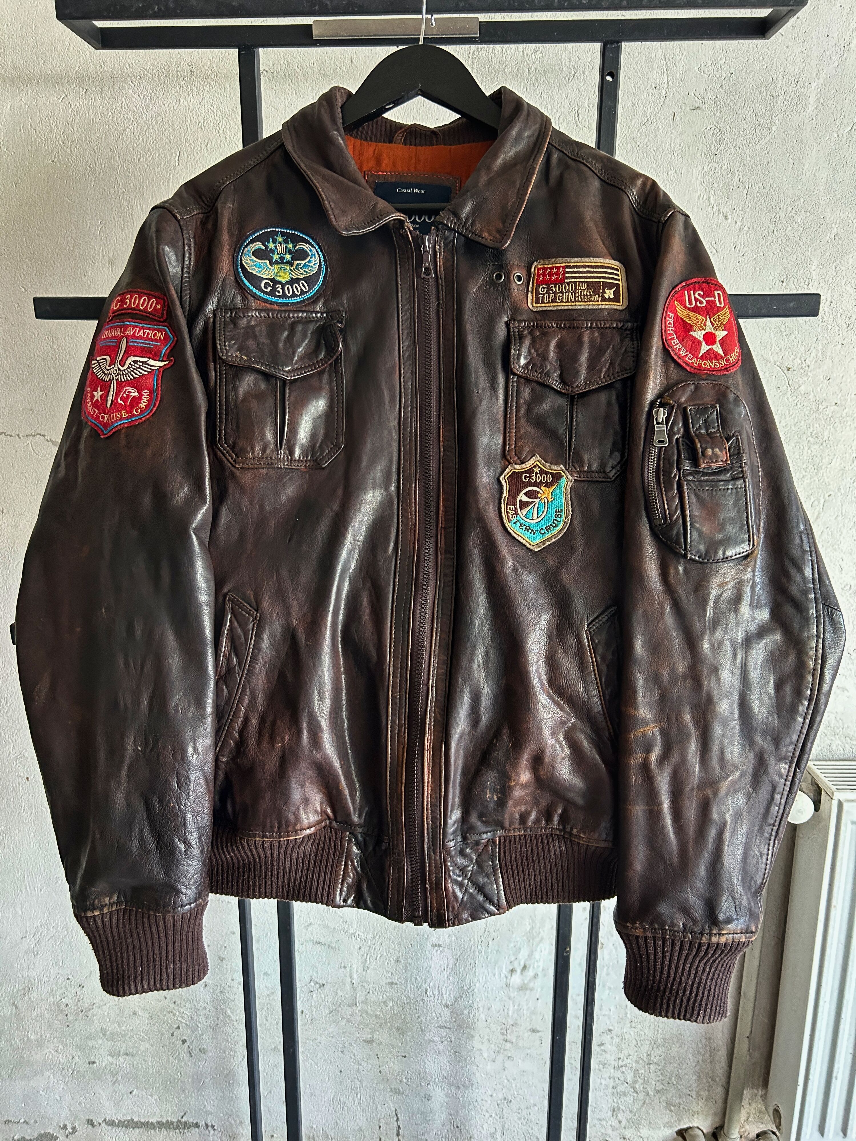 Avirex × Leather Jacket × Ma 1 Vintage Aviator Avirex Style Bomber 