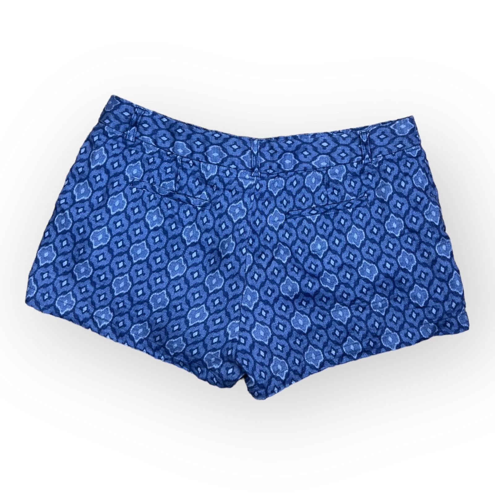 Cynthia Rowley Cynthia Rowley Blue Ikat Shorts - Size 10, Linen Size 32" / US 10 / IT 46 - 2 Thumbnail