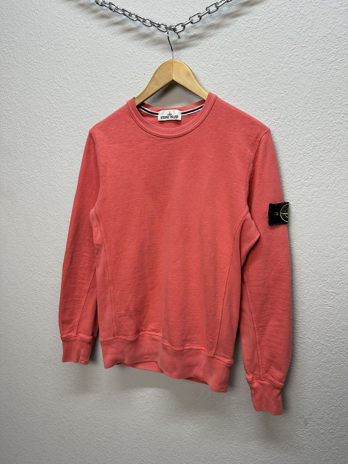 Vintage Vintage Stone Island Pink Sweatshirt Cotton Patch Logo Size US S / EU 44-46 / 1 - 2 Thumbnail