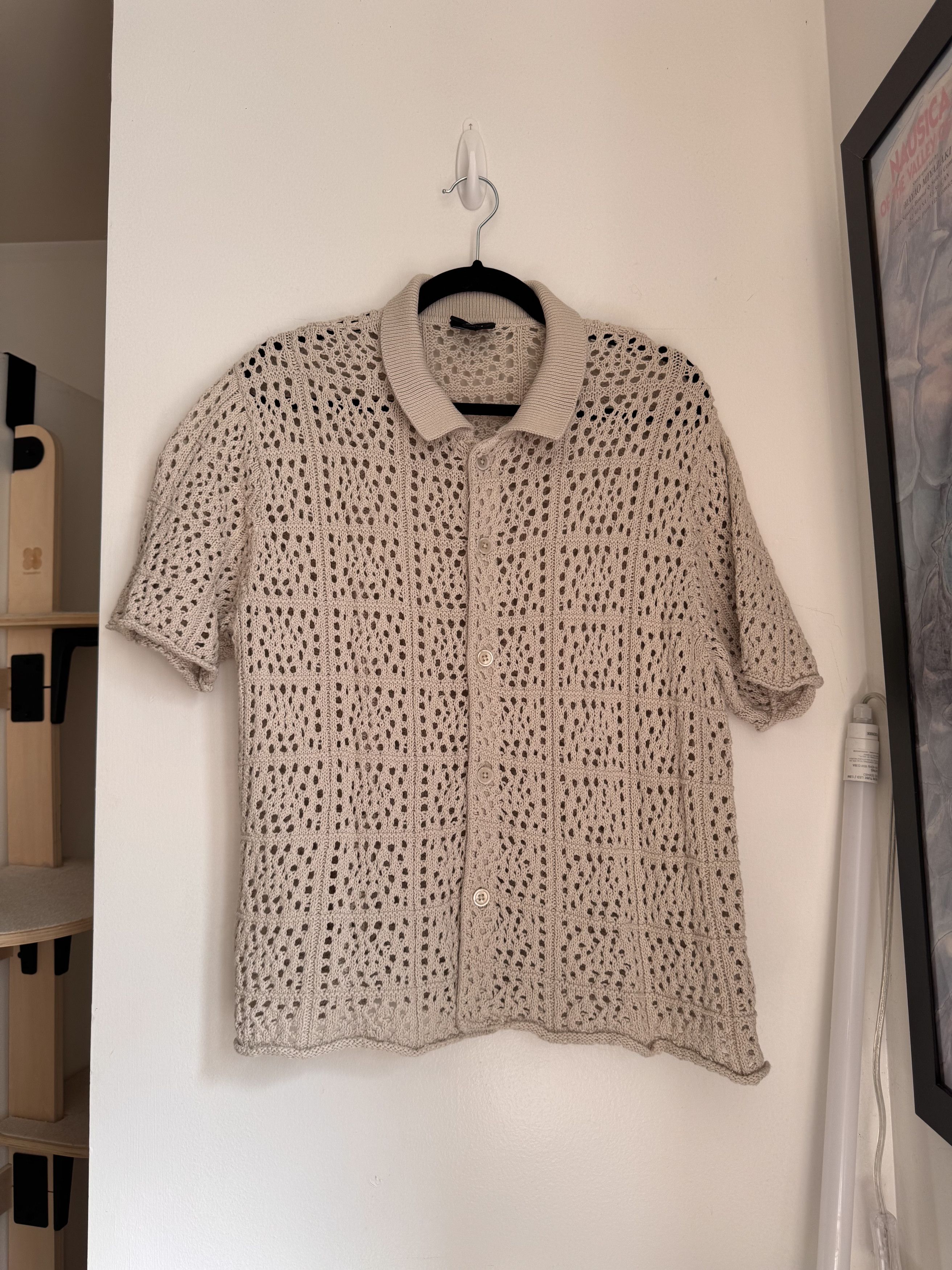 トップス Stussy crochet knit shirts Stussy Oversized Crochet Shirt W - Natural - X-Small