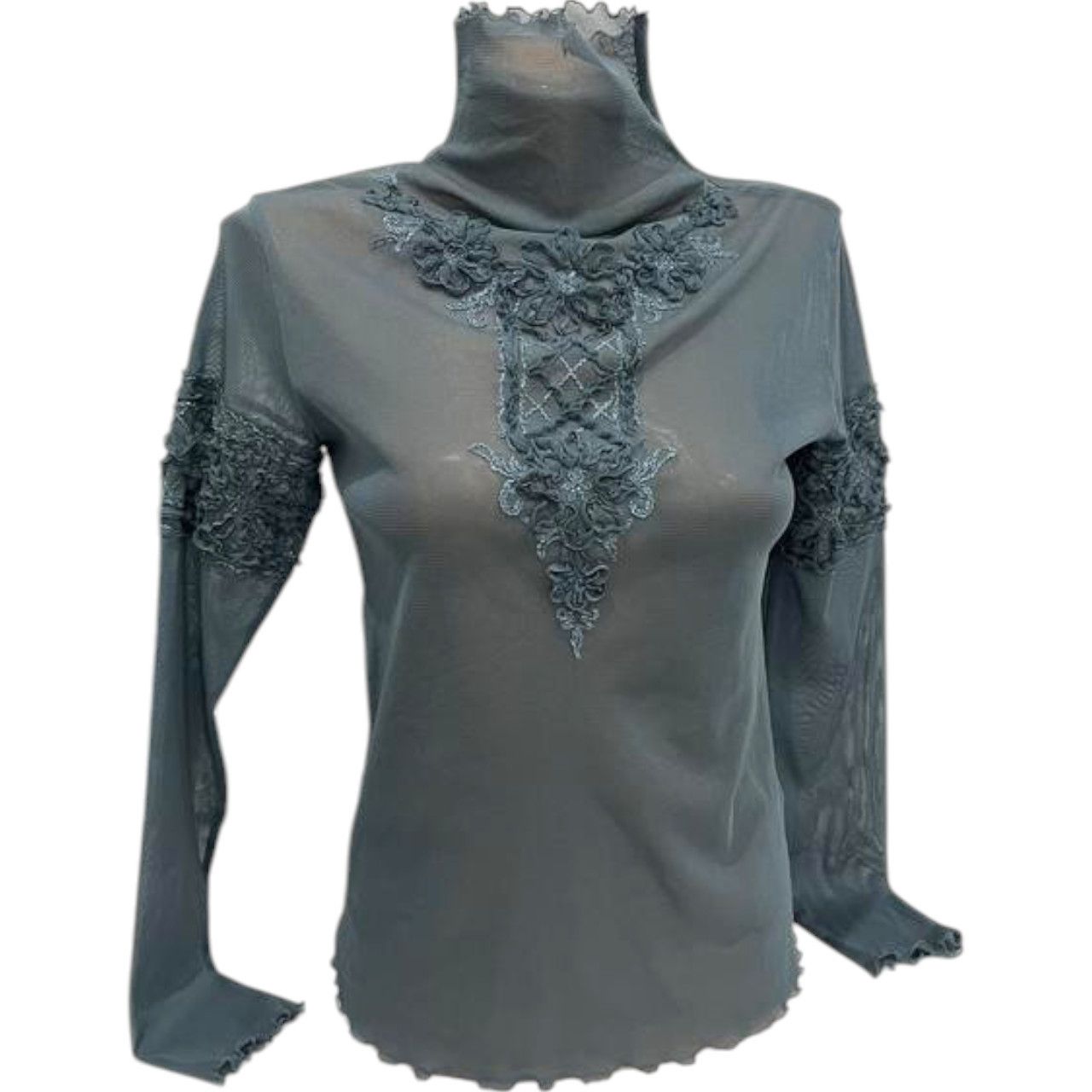 Sheer jumper mesh longsleeve sz S/M
