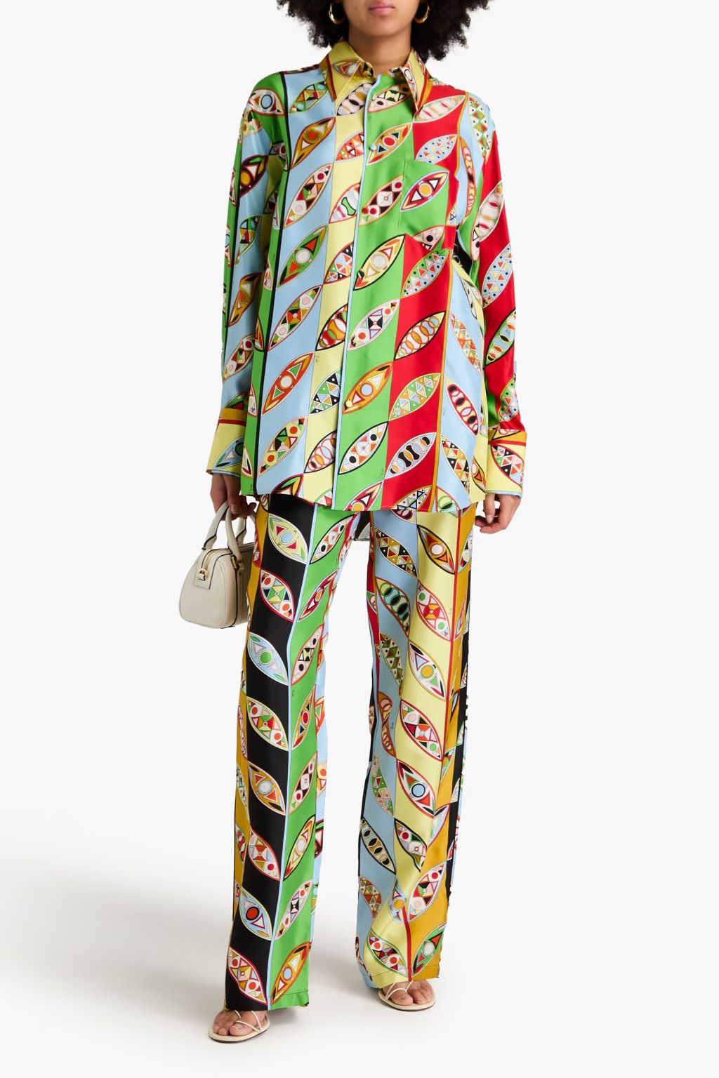 Emilio Pucci o1mle1224 Girandole Print Button-Ups Shirt in Multicolor Size S / US 4 / IT 40 - 2 Thumbnail