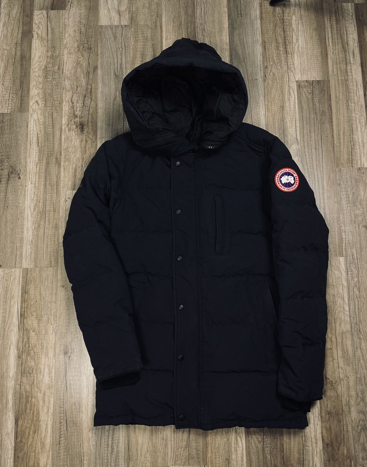 image of Canada Goose Carson Parka Jacket Coat Navy Puffer, Men's (Size Small)