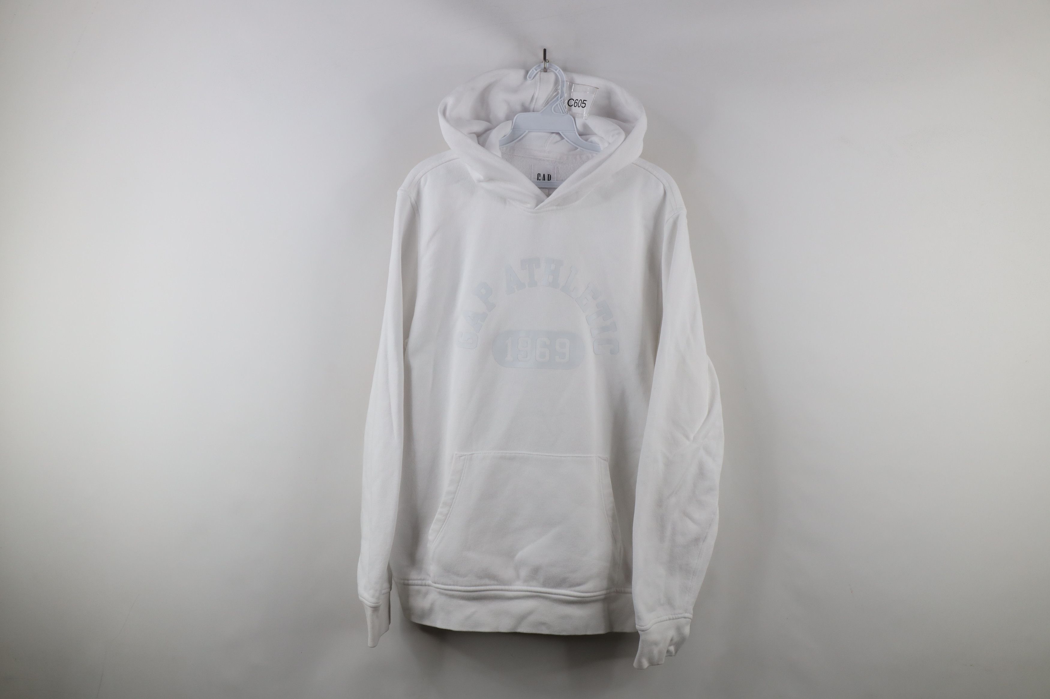 Gap × Vintage Vintage 90s Y2K Gap Athletic Spell Hoodie Sweatshirt White Size US L / EU 52-54 / 3 - 1 Thumbnail