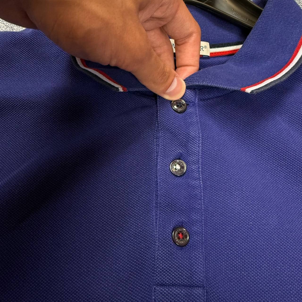Moncler Moncler Polo T-Shirt Purple Size XL Size US XL / EU 56 / 4 - 8 Thumbnail