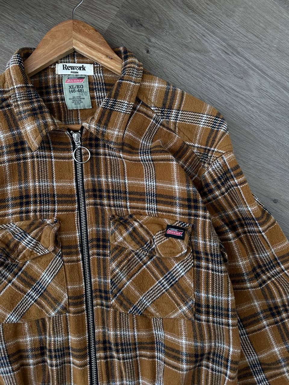Dickies × Vintage Vintage Dickies Brown Pocket Zip Hoodie Size US L / EU 52-54 / 3 - 6 Thumbnail