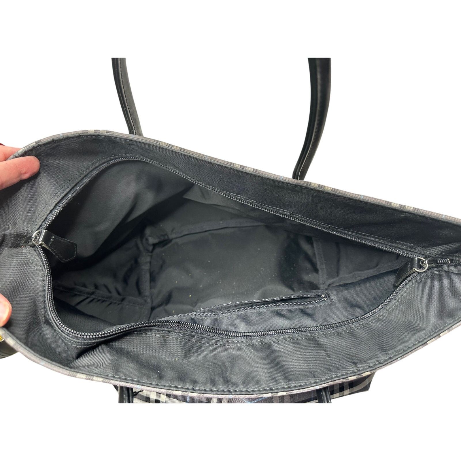 Burberry Autre Marque Burberrys London Gray Nova Check Blue Label Bag Size ONE SIZE - 5 Thumbnail