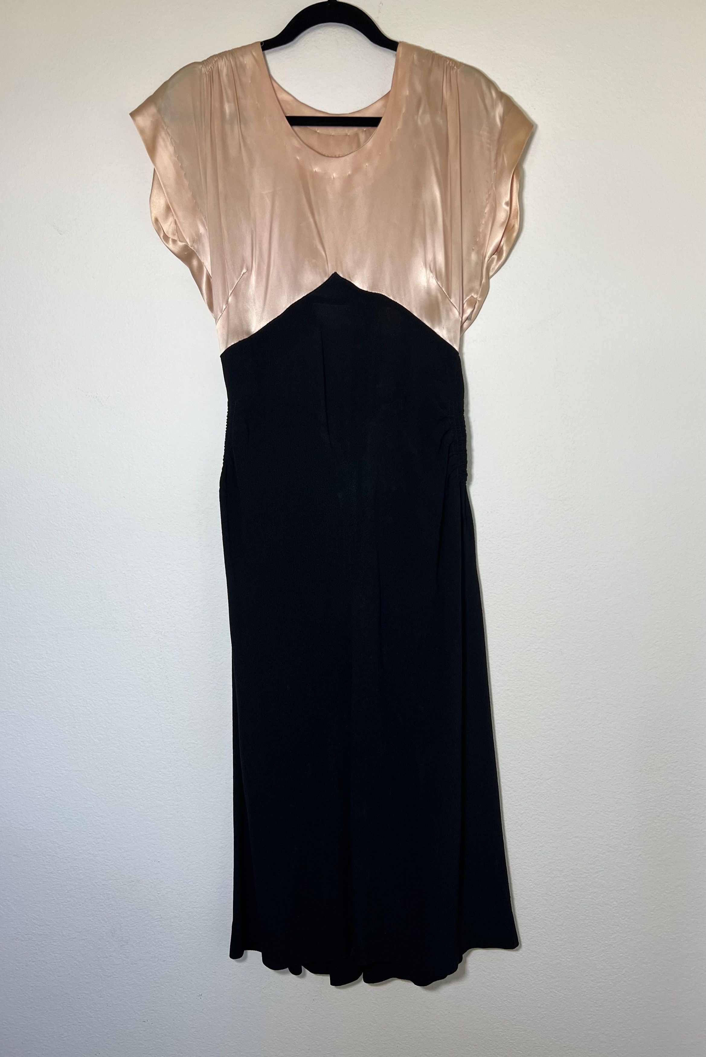 Vintage 1940's-1950's Pink and Black Formal Cocktail Dress