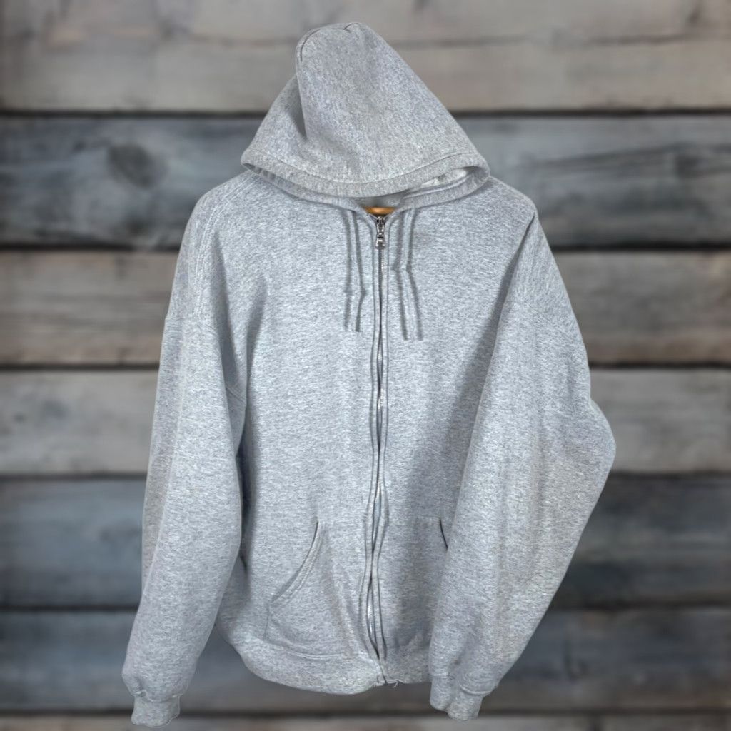 Russell Athletic VINTAGE Russell Athletic Hoodie 2XL Mens Full Zip Crew Neck Heather Gray Sweatshirt Member's Mark Retro Logo Heavyweight Cotton Polyester Fleece Size US XXL / EU 58 / 5 - 1 Thumbnail