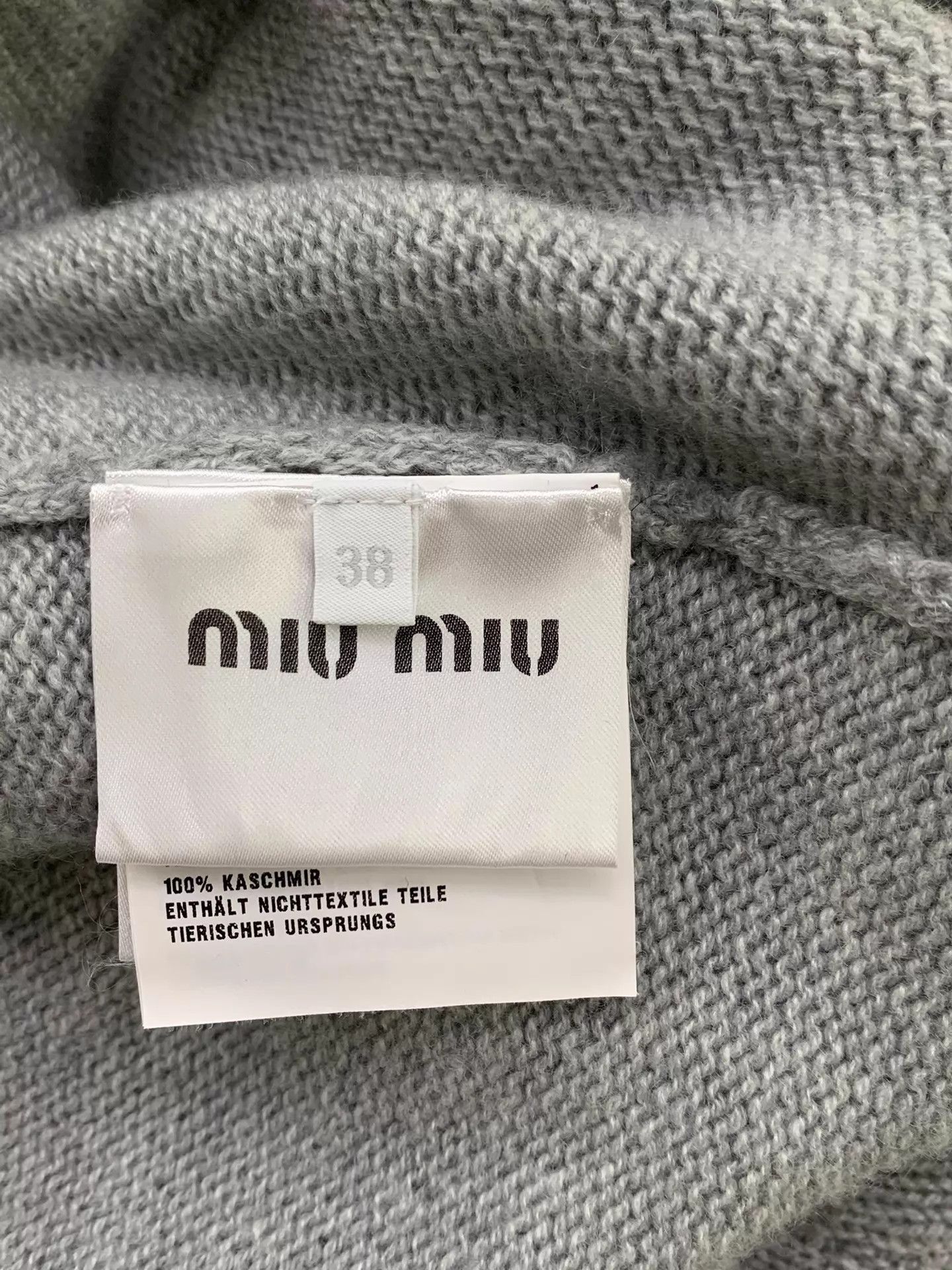 Miu Miu MIU MIU Gray Ruffled Cashmere Knit Cardigan Size 38 New Size XS / US 0-2 / IT 36-38 - 5 Thumbnail