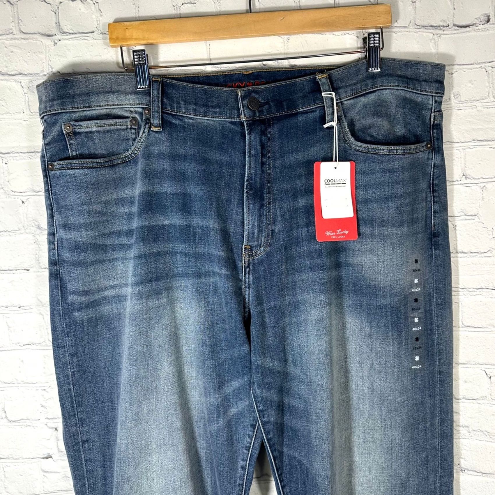 Lucky Brand Lucky Brand 363 Vintage Straight Jeans Mens 40x34 Blue CoolMax Denim New Size US 36 / EU 52 - 3 Thumbnail
