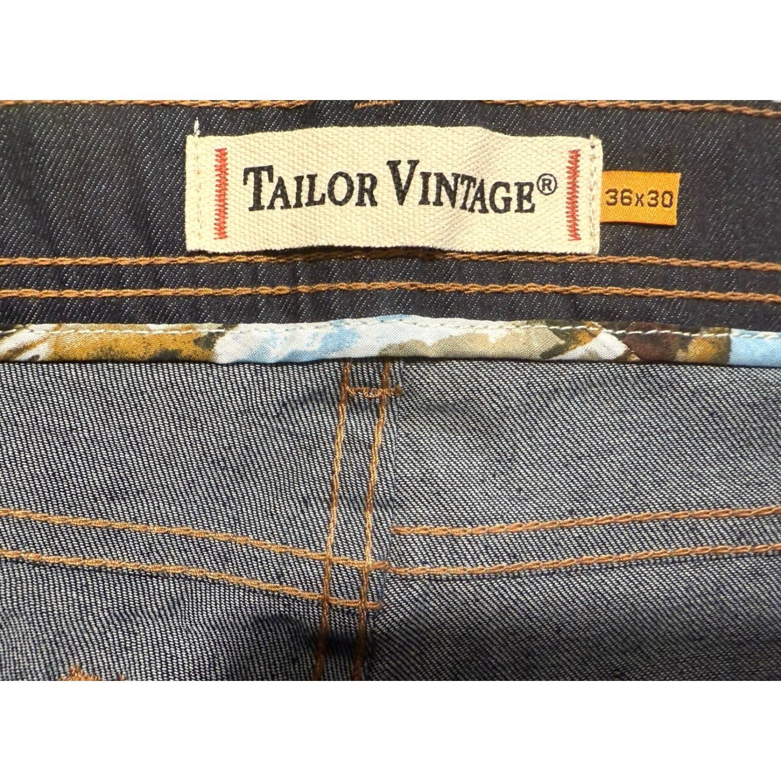 Denime VINTAGE Tailor Vintage Men Canaan Slim Fit Stretch Denim Jeans 36x29 Blue Straight Mens Size US 36 / EU 52 - 4 Thumbnail