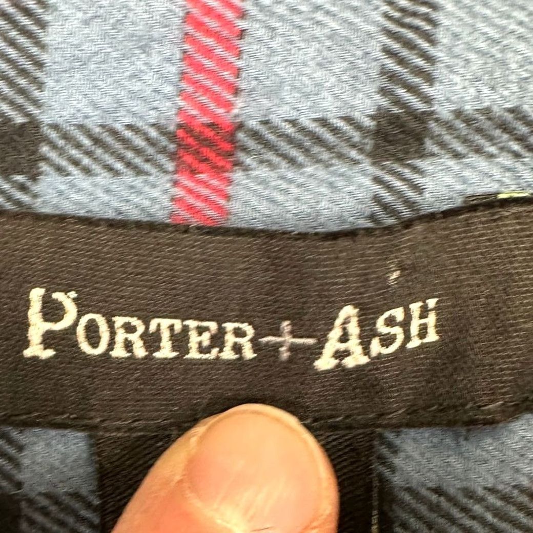 ASH VINTAGE Porter Ash Flannel Shirt Men XL Blue Plaid Cashmere Blend Button Down Pocket NEW Size US XL / EU 56 / 4 - 3 Thumbnail