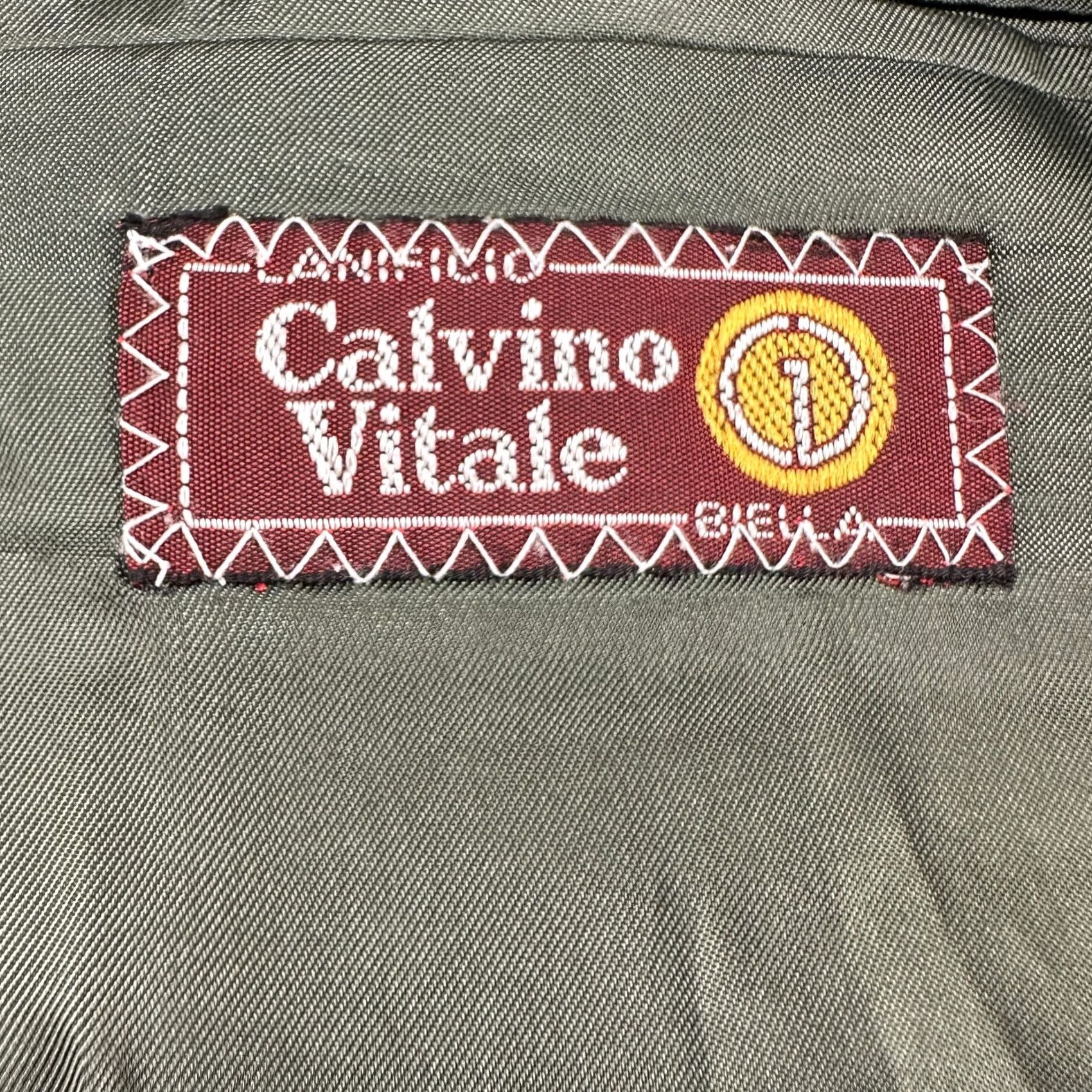 Vintage VINTAGE Calvino Vitale Blazer Mens 42/52 Blue Wool Tweed 2 Piece Notch Lapel 90s USA Sports Blazer Mens Size 52R - 7 Thumbnail