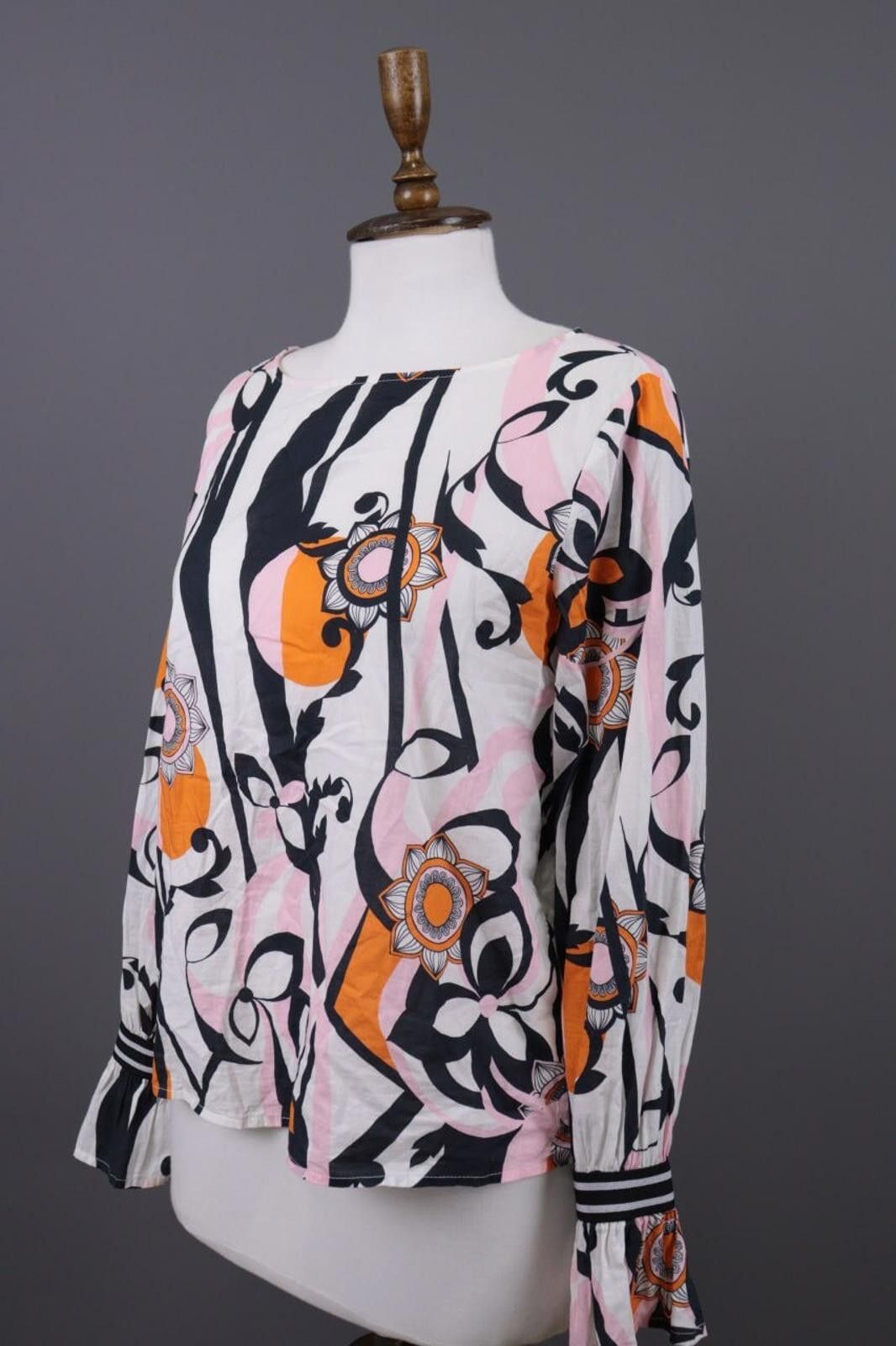 Designer Emily Van Den Bergh White Floral Blouse Shirt Size 36 Size M / US 6-8 / IT 42-44 - 9 Thumbnail