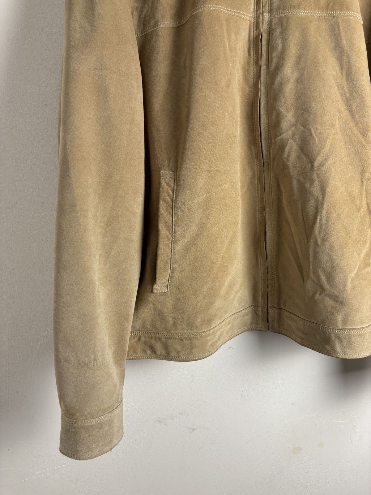 Vintage Vintage Suede Marco Manzini Beigee Zip Jacket Size US L / EU 52-54 / 3 - 7 Thumbnail