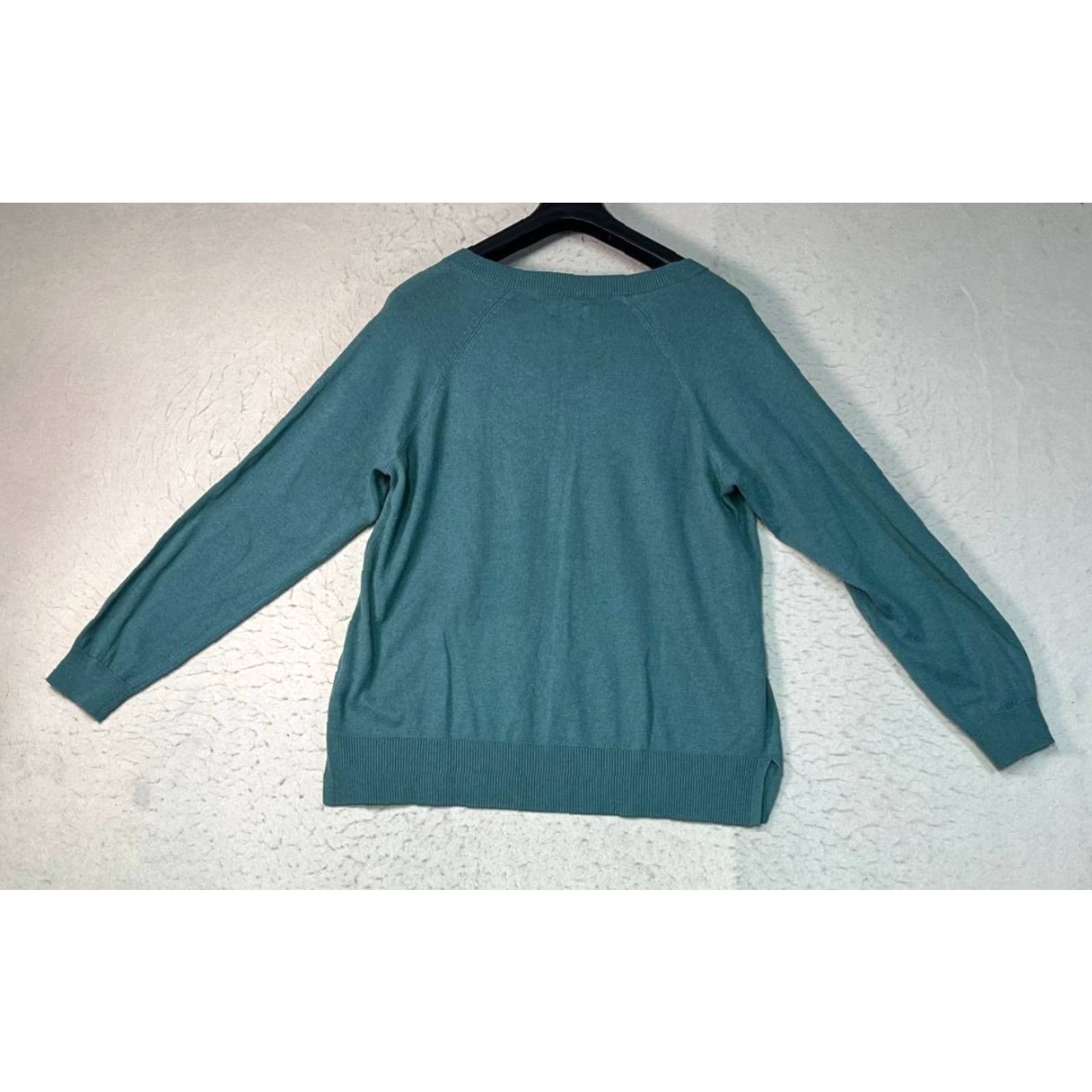 Lucky Brand Lucky Brand V-Neck Pullover Knit Sweater Casual Womens Large Blue Raglan Sleeve Knit Top Size L / US 10 / IT 46 - 2 Thumbnail