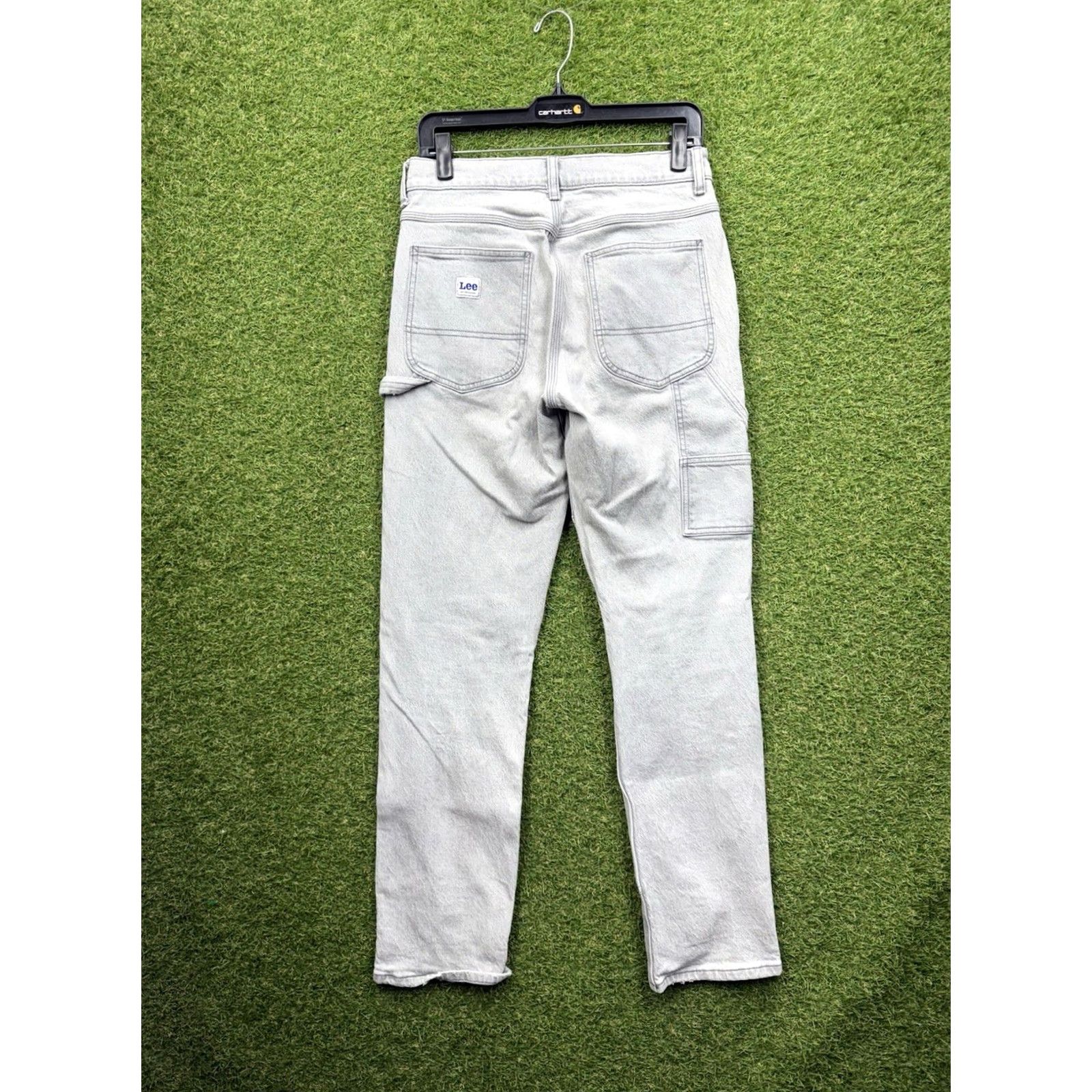 Lee Lee Mens Carpenter Pants Slim Fit 30x32 Grey Workwear Pants Vintage No 30in inseam 32in waist Slim Lee Size US 30 / EU 46 - 2 Thumbnail