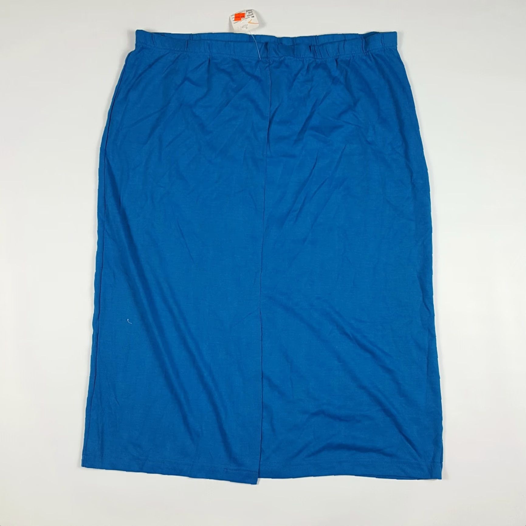 Vintage VINTAGE 80s Royal Blue Straight Pencil Women's Size 40" Elastic Waist Midi Skirt Size 27" / US 4 / IT 40 - 3 Thumbnail