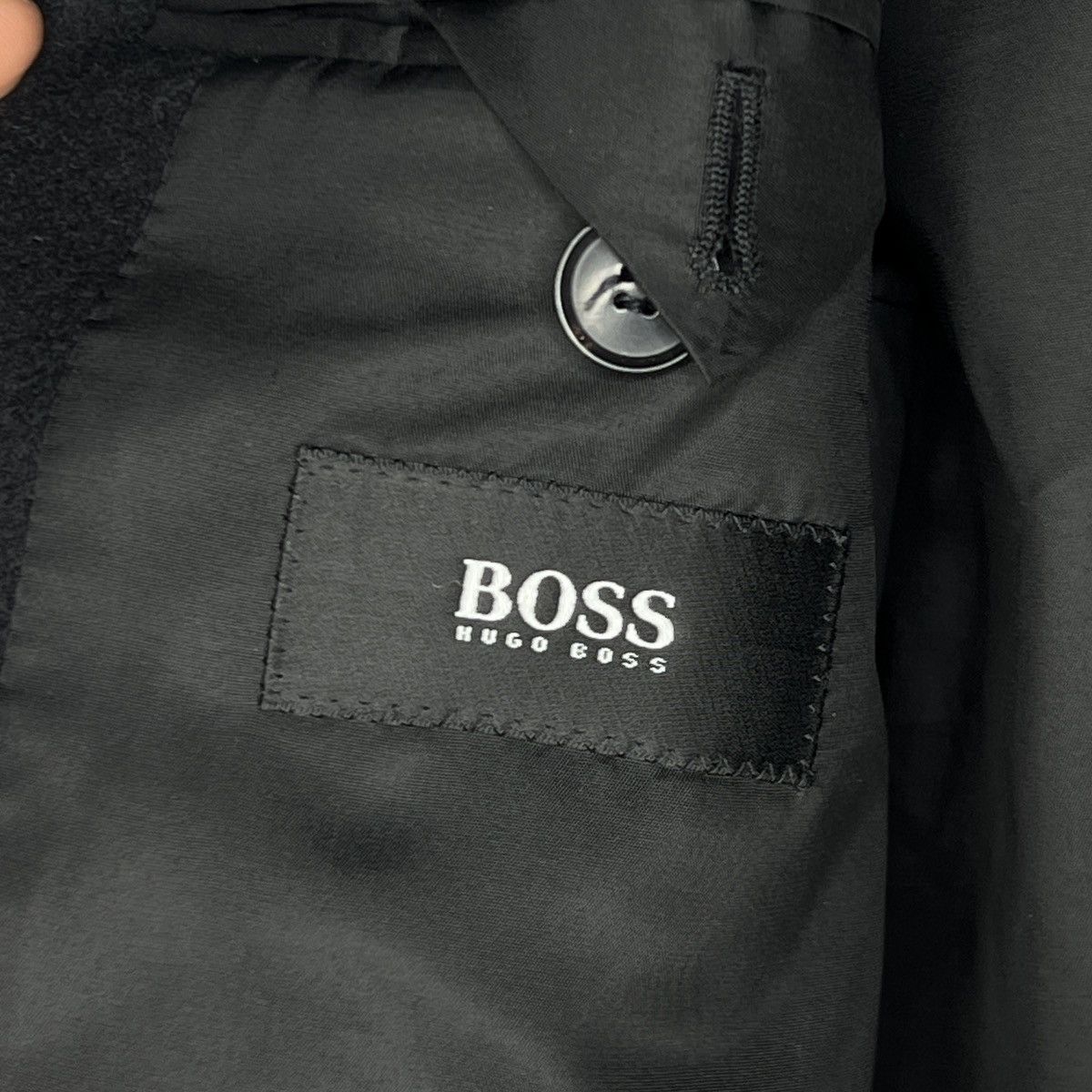 Hugo Boss Vintage Hugo Boss Wool Long Coat Jacket Black 90s Size US M / EU 48-50 / 2 - 9 Thumbnail