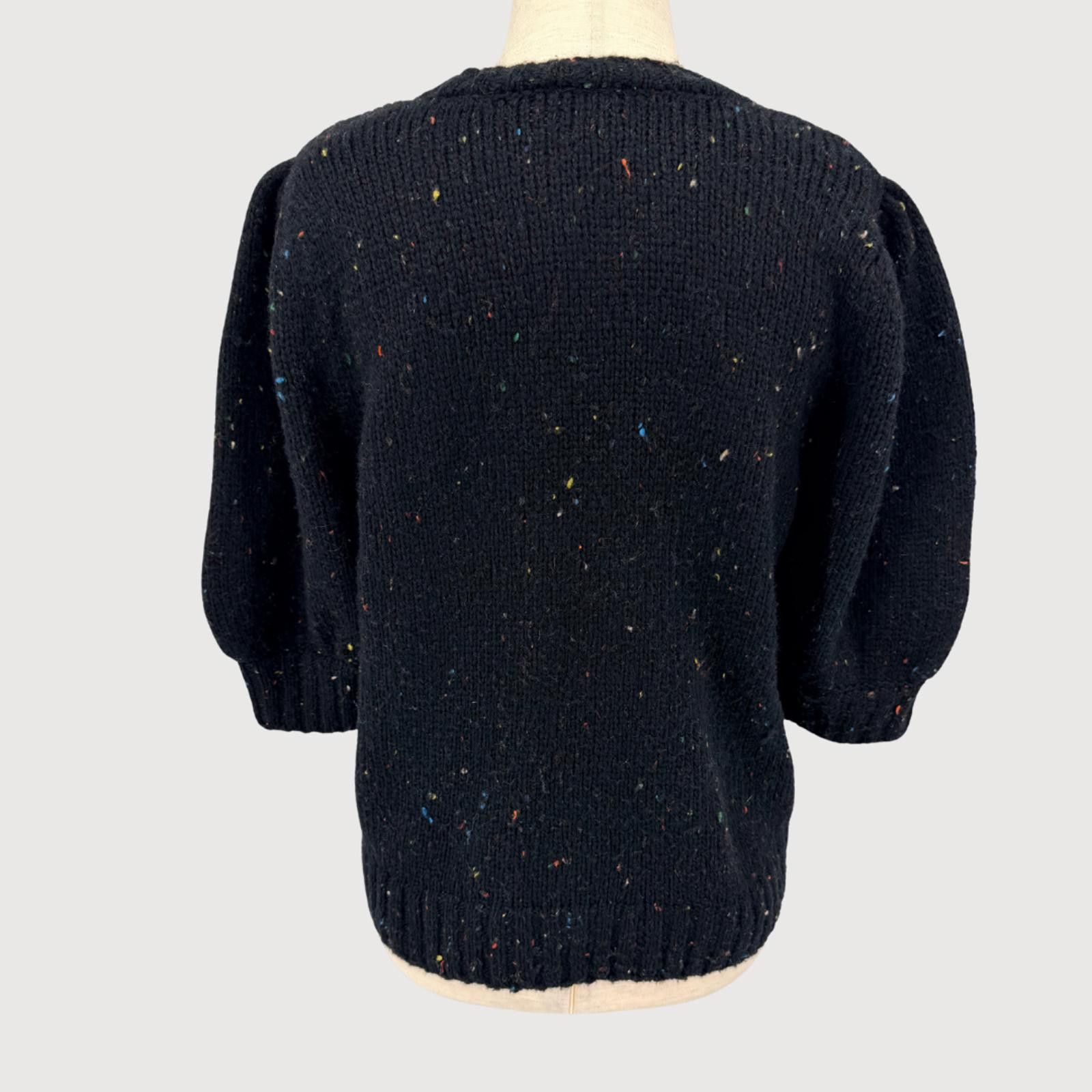 Rails Rails Cardigan Isla Puff Sleeve Wool Confetti Black M Size M / US 6-8 / IT 42-44 - 4 Thumbnail