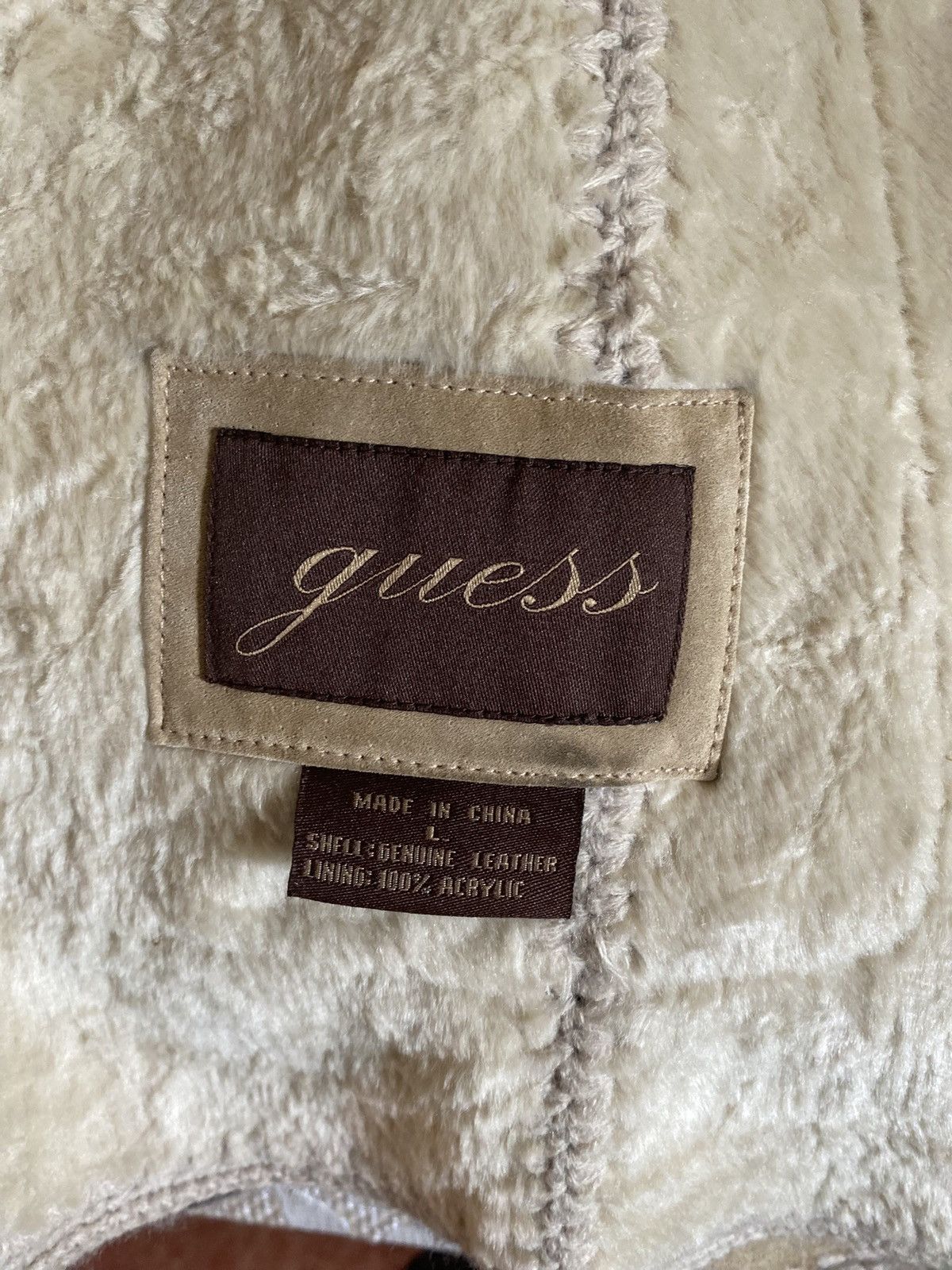 Guess Guess Jacket Medium Beige Leather Women’s Coat Faux Fur Size M / US 6-8 / IT 42-44 - 8 Thumbnail