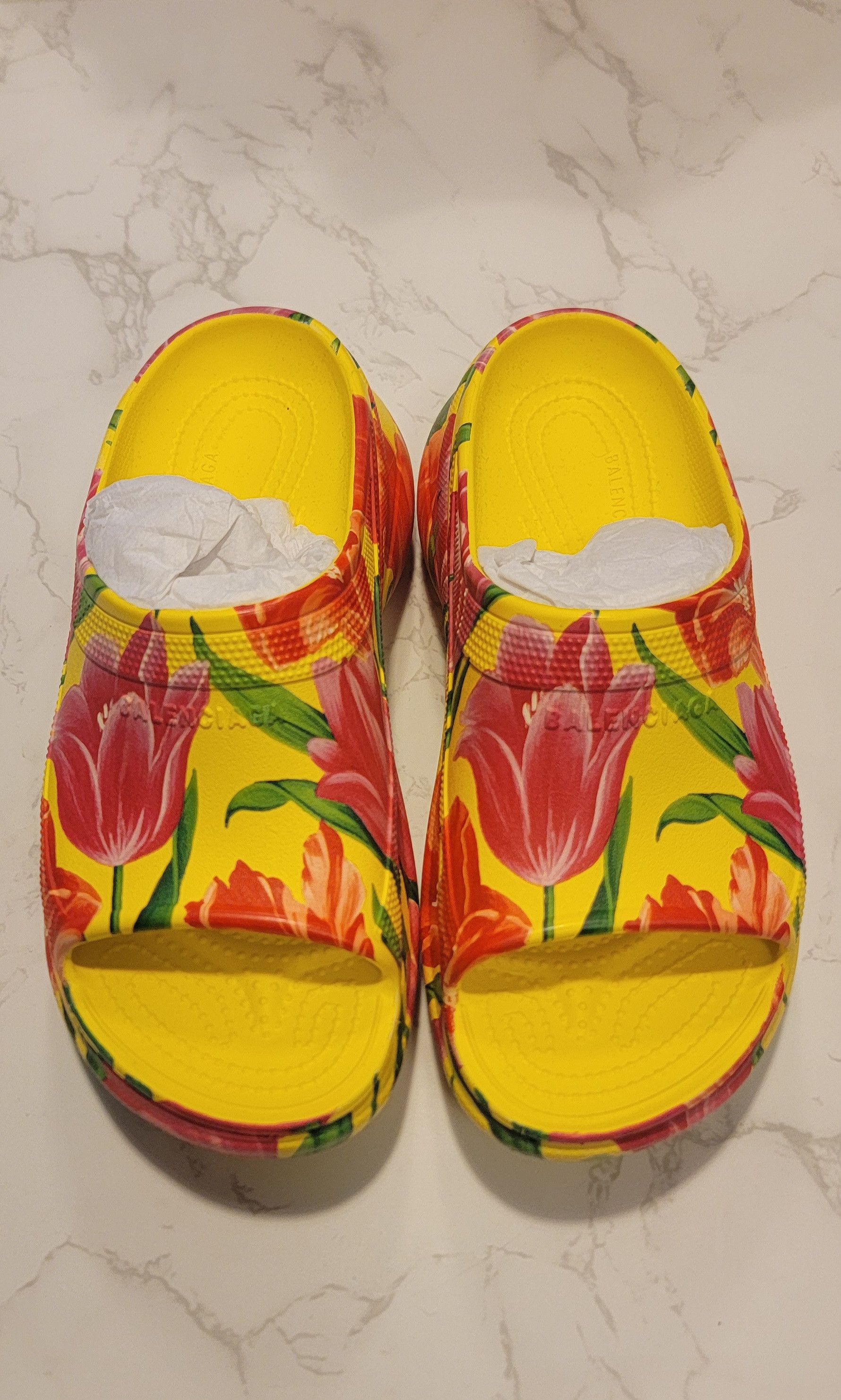 Balenciaga × Crocs Balenciaga Pool Crocs Slide Sandal Tulip Size 8 US floral Size US 8 / IT 38 - 1 Thumbnail