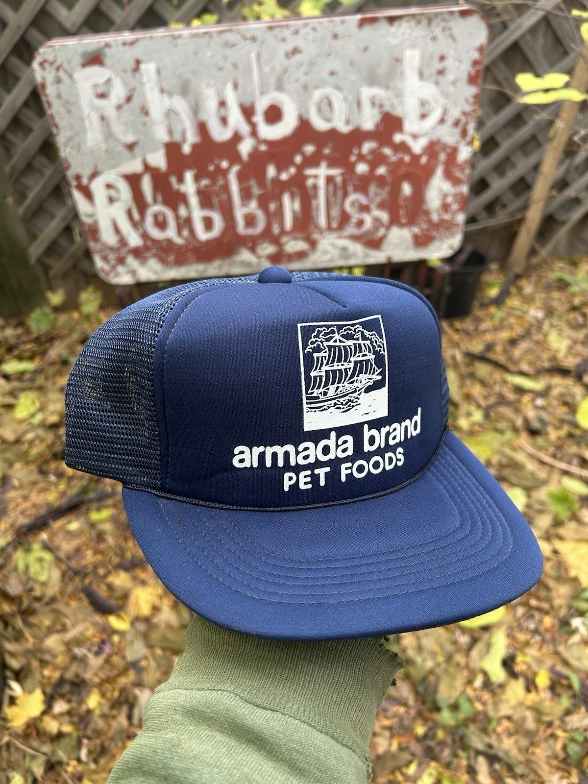 Vintage Vtg trucker hat armada brand pet food grain ship boat snapba Size ONE SIZE - 1 Thumbnail