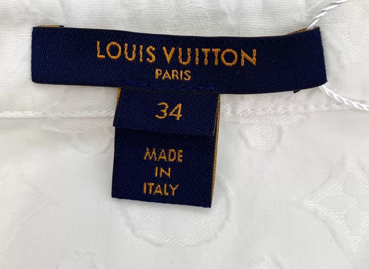 Louis Vuitton LV white floral printed long sleeved shirt