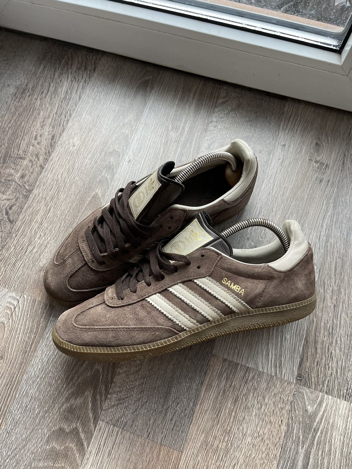 Adidas × Vintage Rare🔥 Adidas Samba Vintage Brown Leather Shoes size 8 Size US 8 / EU 41 - 3 Thumbnail