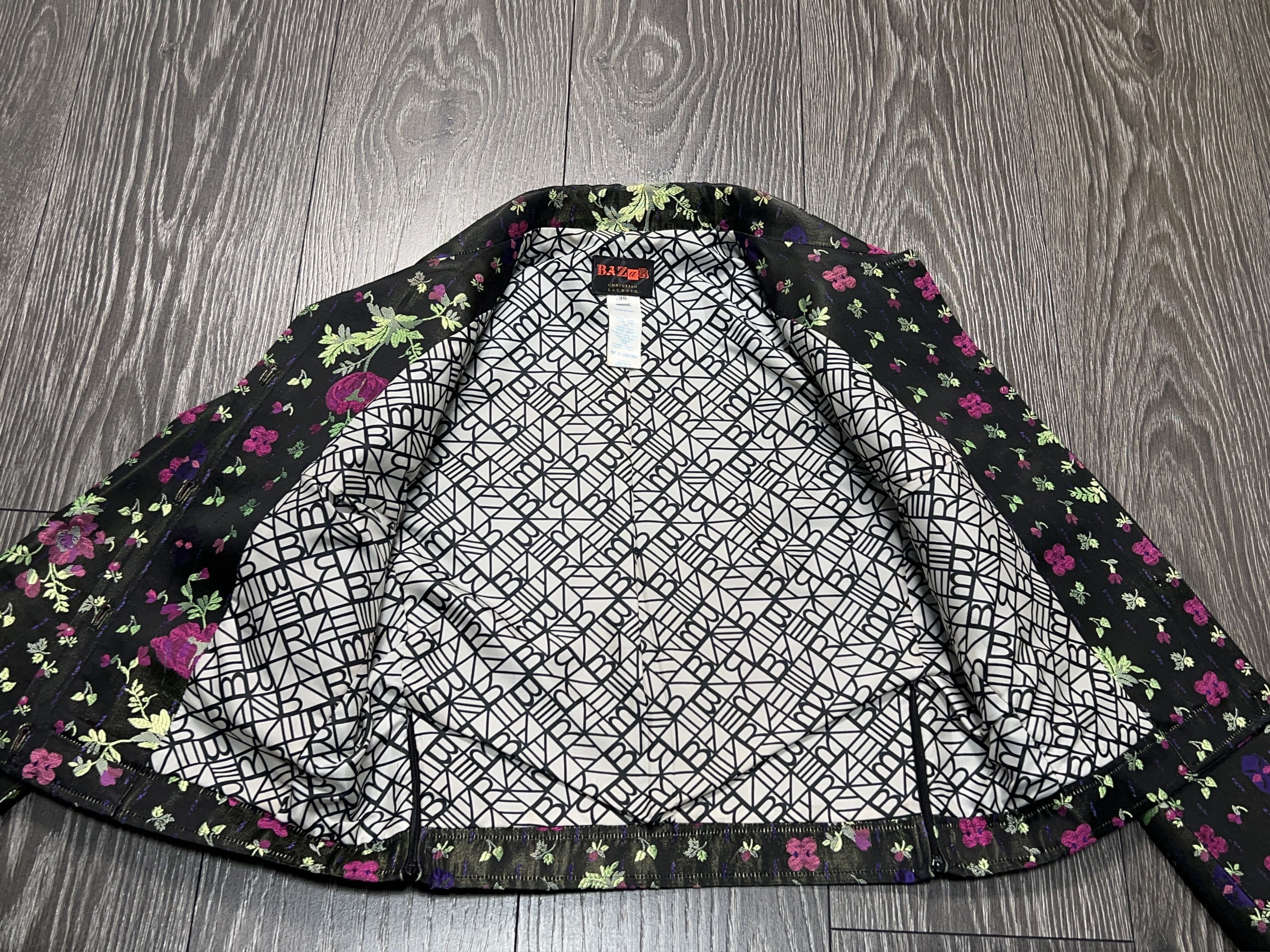 Christian Lacroix Bazar Christian Lacroix Floral Blazer Jacket Button France Size XS / US 0-2 / IT 36-38 - 13 Thumbnail